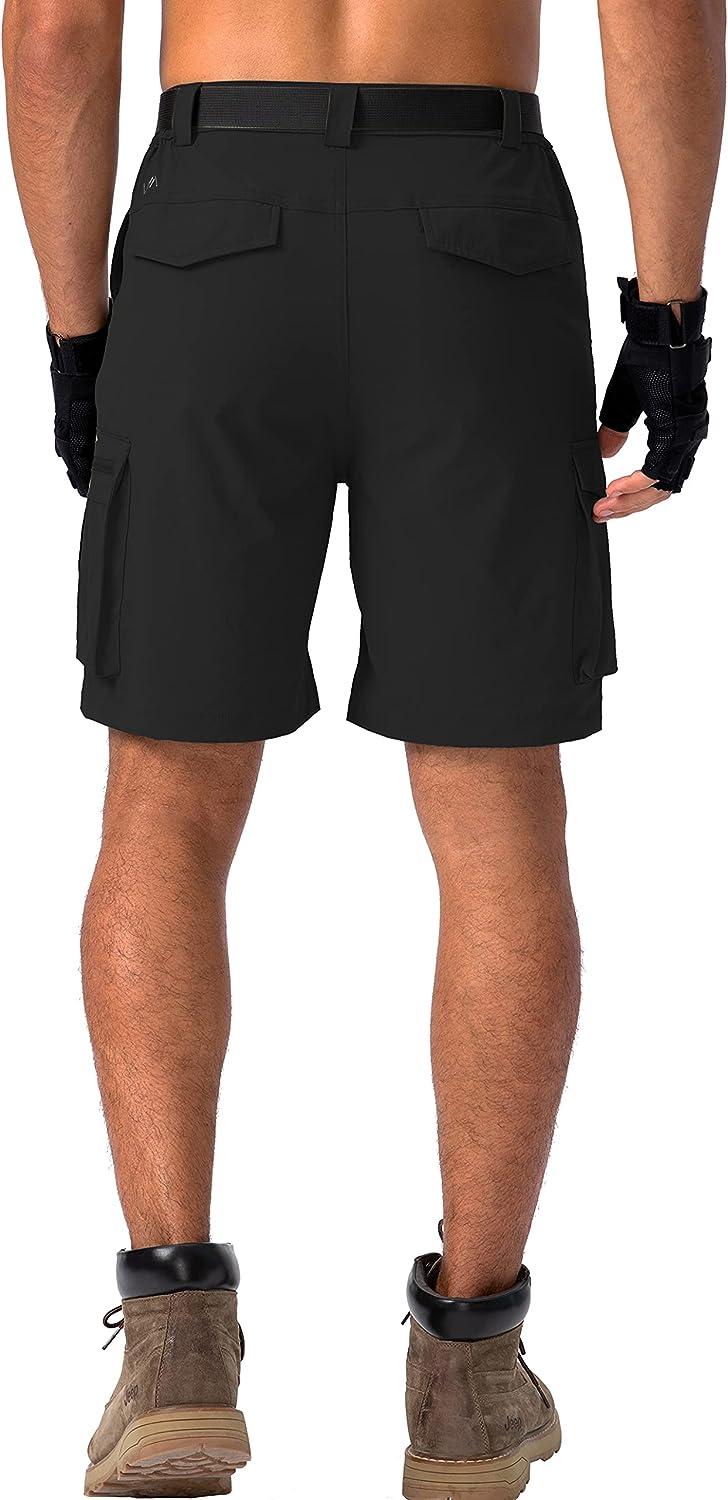 Viodia Men's Hiking Cargo Shorts Stretch Tactical Shorts for Men with 8  Pockets Quick Dry Lightweight Shorts for Work Fishing 3X-Large Black