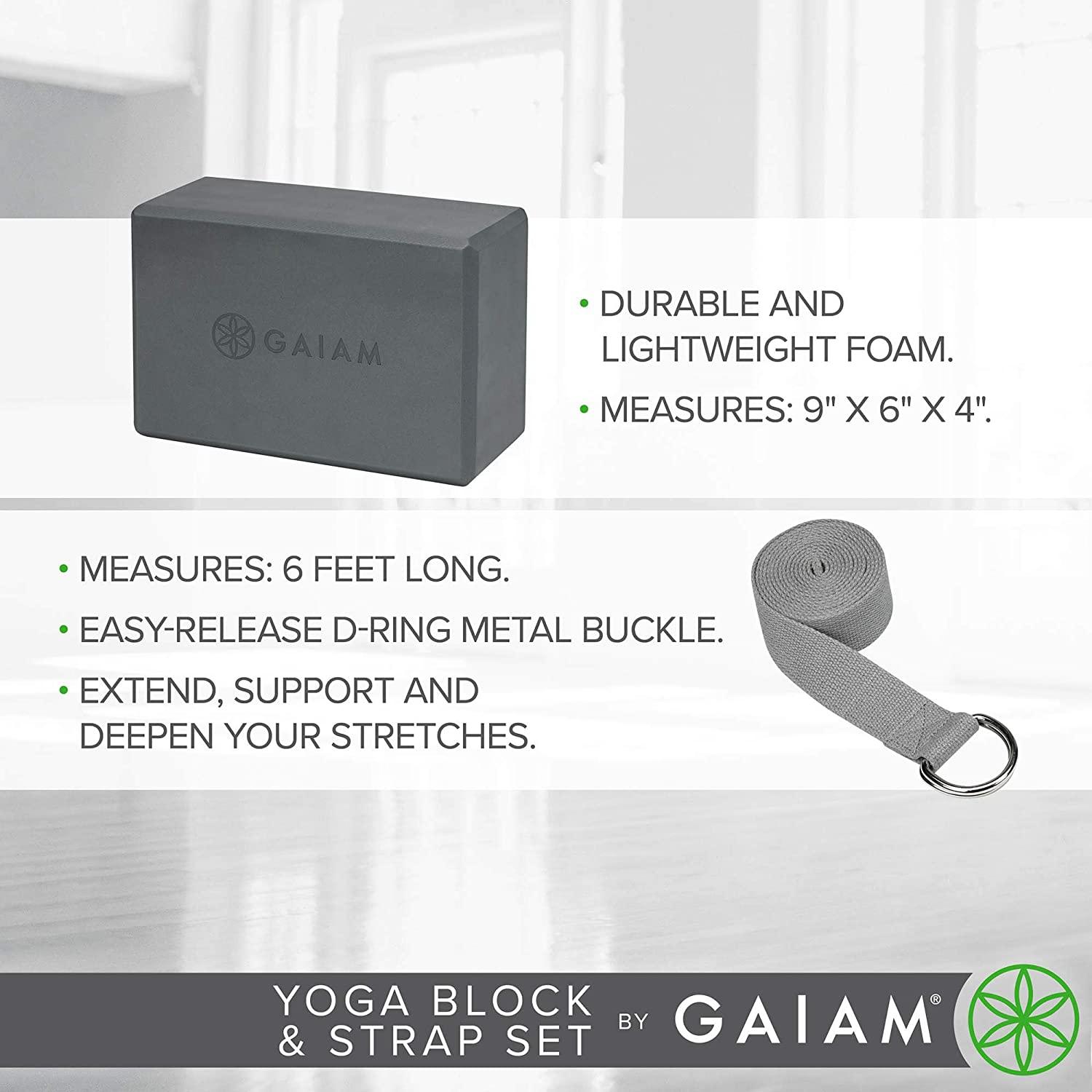 Gaiam Yoga Block-Strap Combo in Black