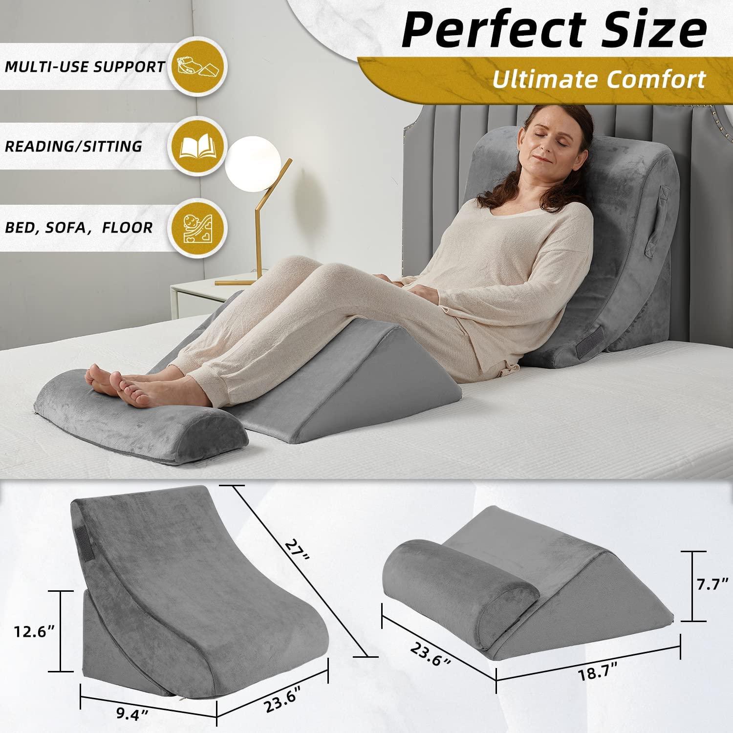 Wedge Pillow - 4 Piece Adjustable Bed Pillow Positioner for After