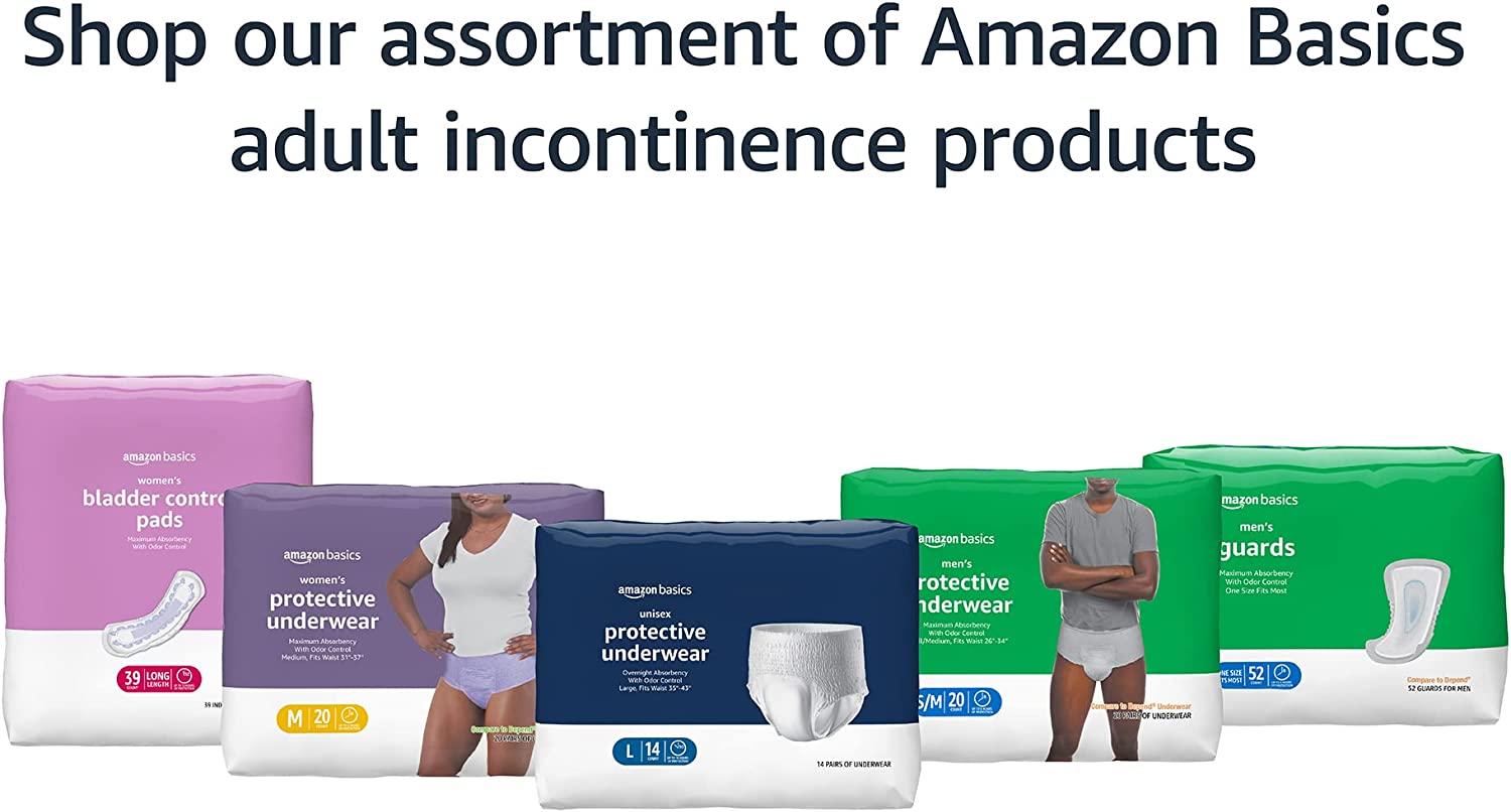 Basics Incontinence & Postpartum Underwear for Women, Maximum  Absorbency, Small, 72 Count, 3 Packs of 24 (Previously Solimo) 24 Count ( Pack of 3)