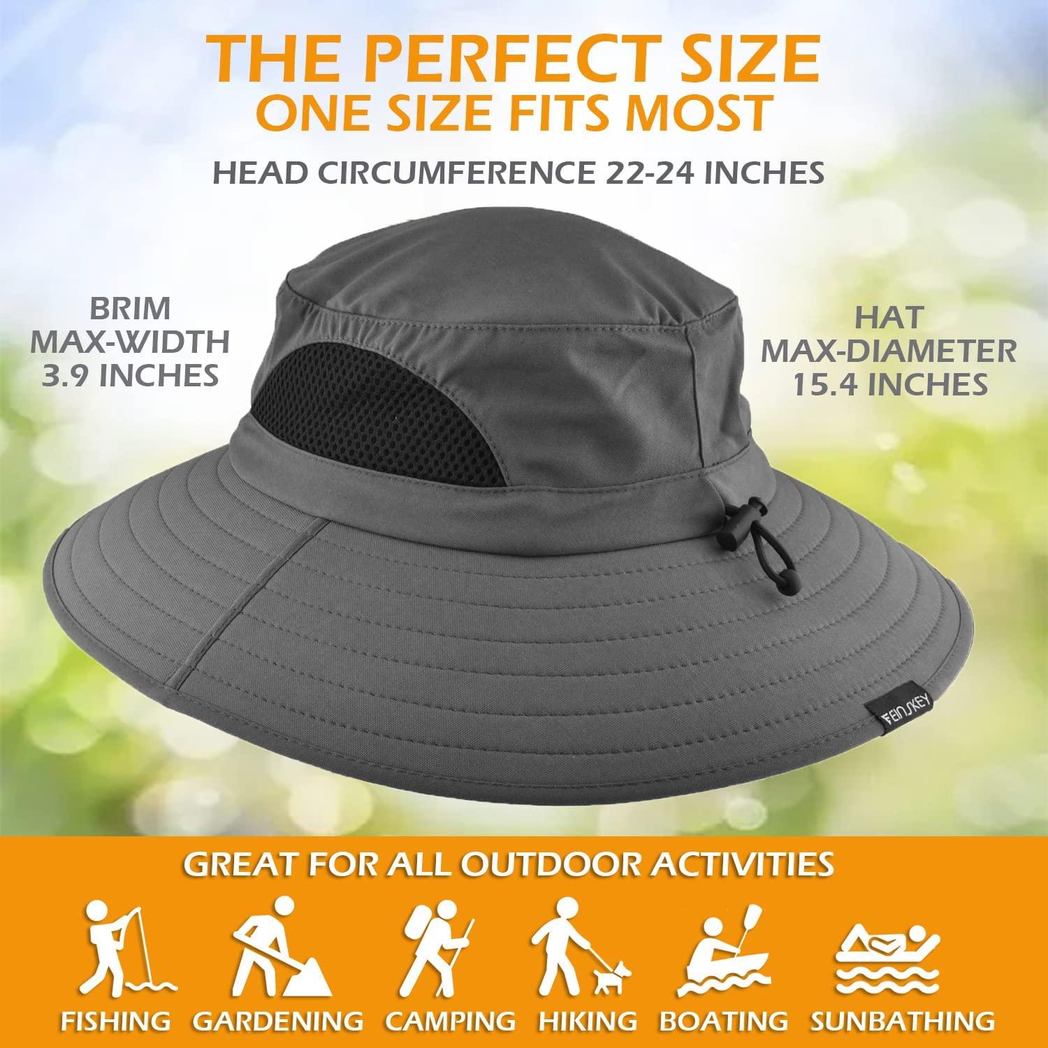 EINSKEY Sun Hat for Men/Women, Waterproof Wide Birm Bucket Hat UV Protection Boonie Hat for Fishing Hiking Garden Beach 01 Army Green Classic