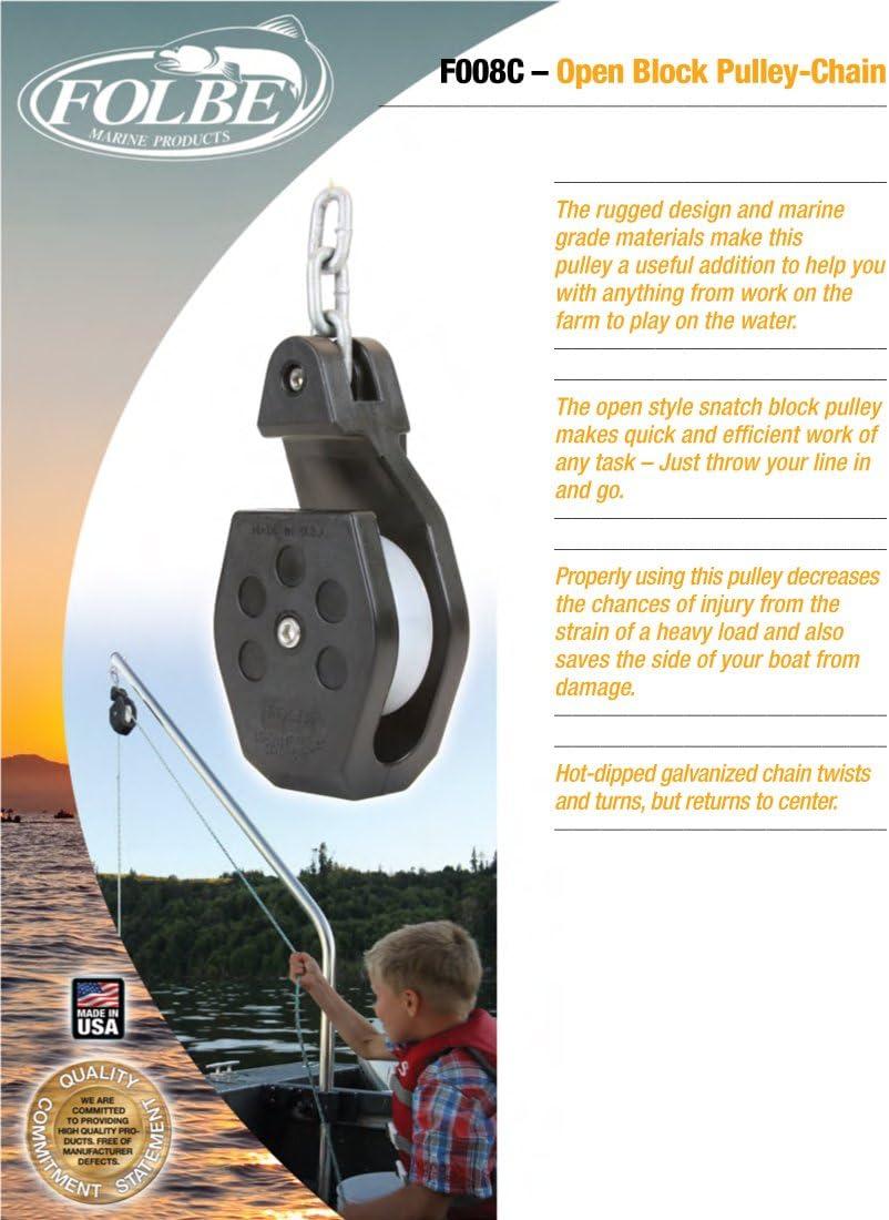Folbe F008 - Open Block Crab Pot Pulley with Chain