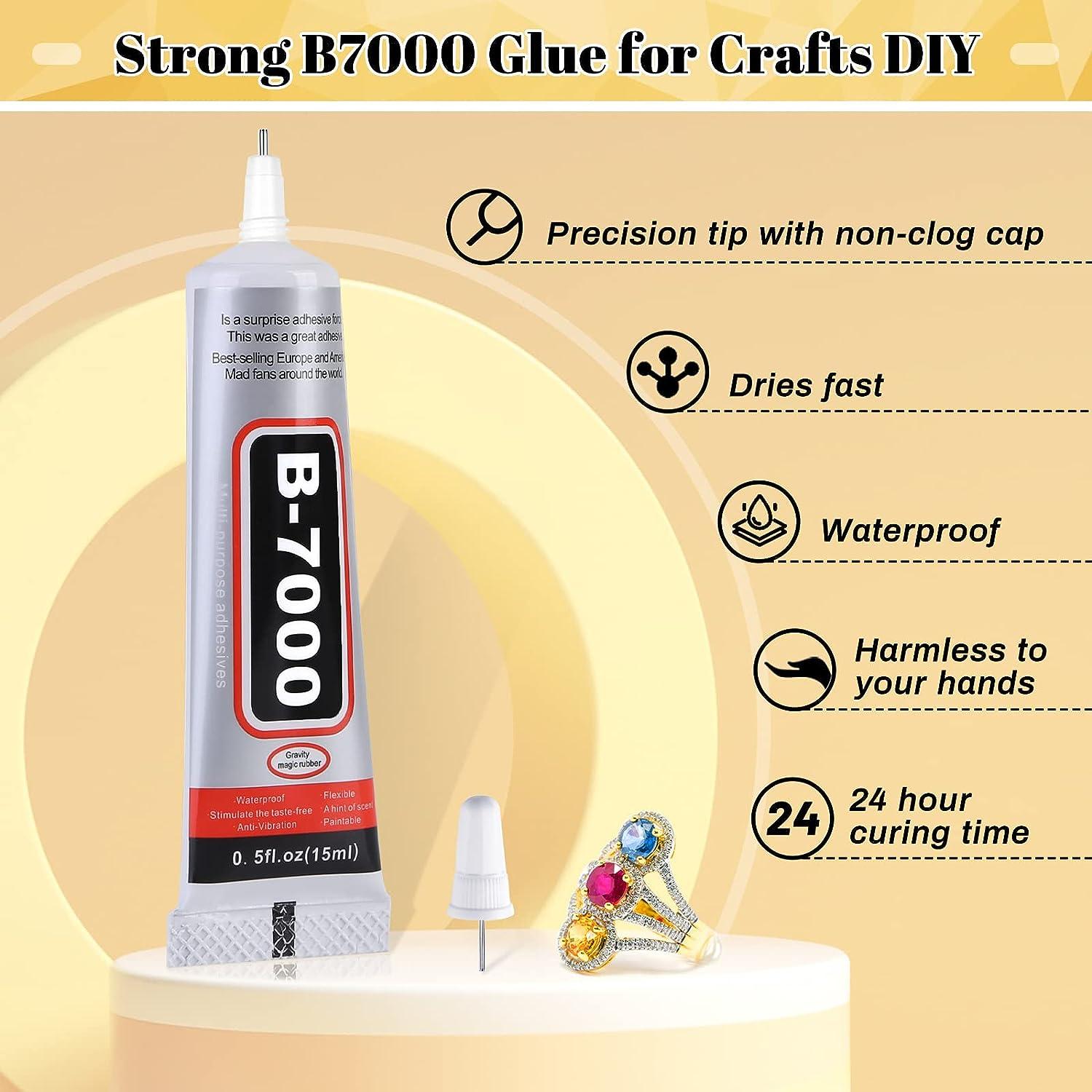 Buy B7000 Glue Clear with Precision Tip, B-7000 Jewelry Bead Glue Adhesive  Medium Viscosity with Art Dotting Stylus Pens Rhinestone Applicator Kit for  Clothes Fabric Nail Crafts DIY (3 PCS, 25 ML/