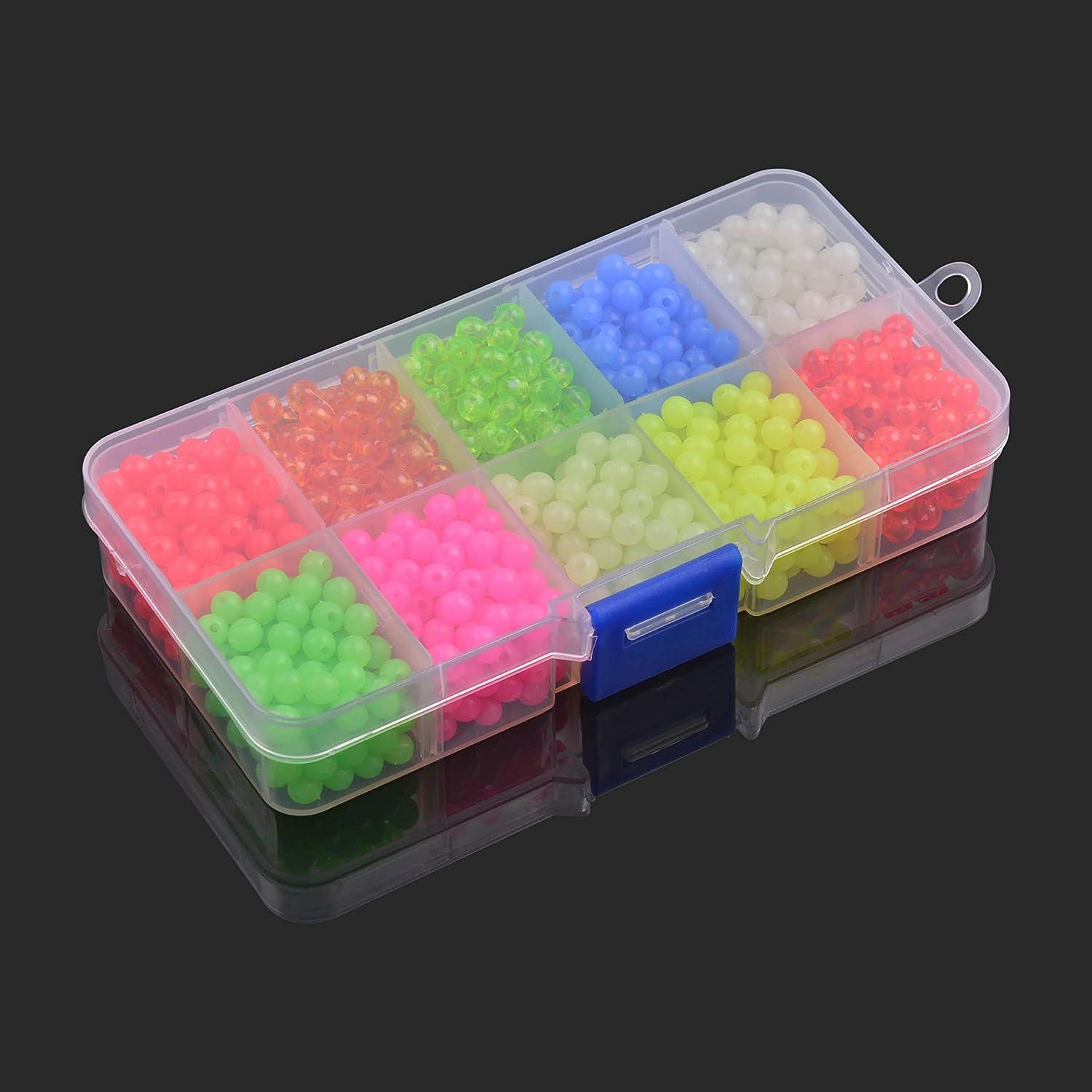AGOOL Fishing Beads Assorted Kit, 1000pcs 5mm Round Float Glow