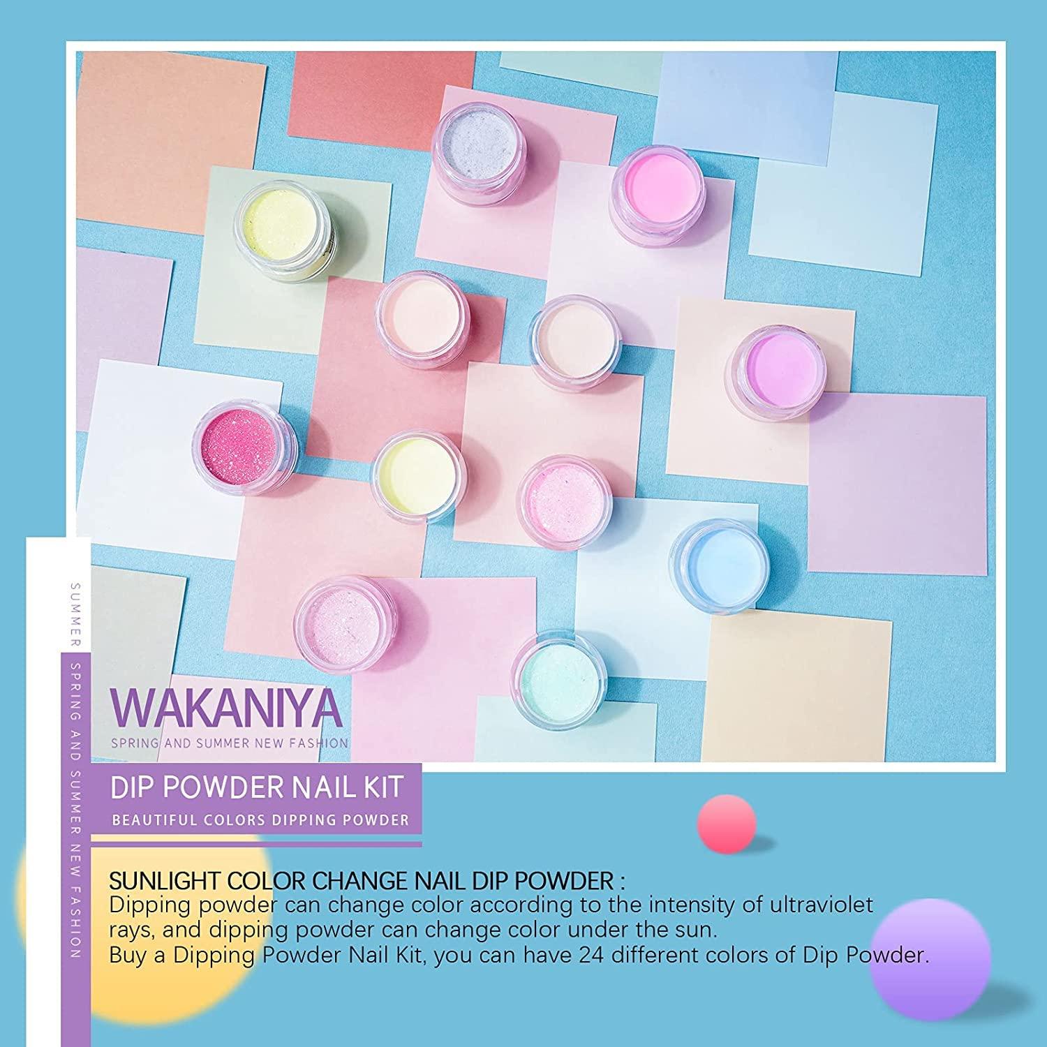 wakaniya Dip Powder Nail Kit- 12 Sun Mood Color Changing Dipping