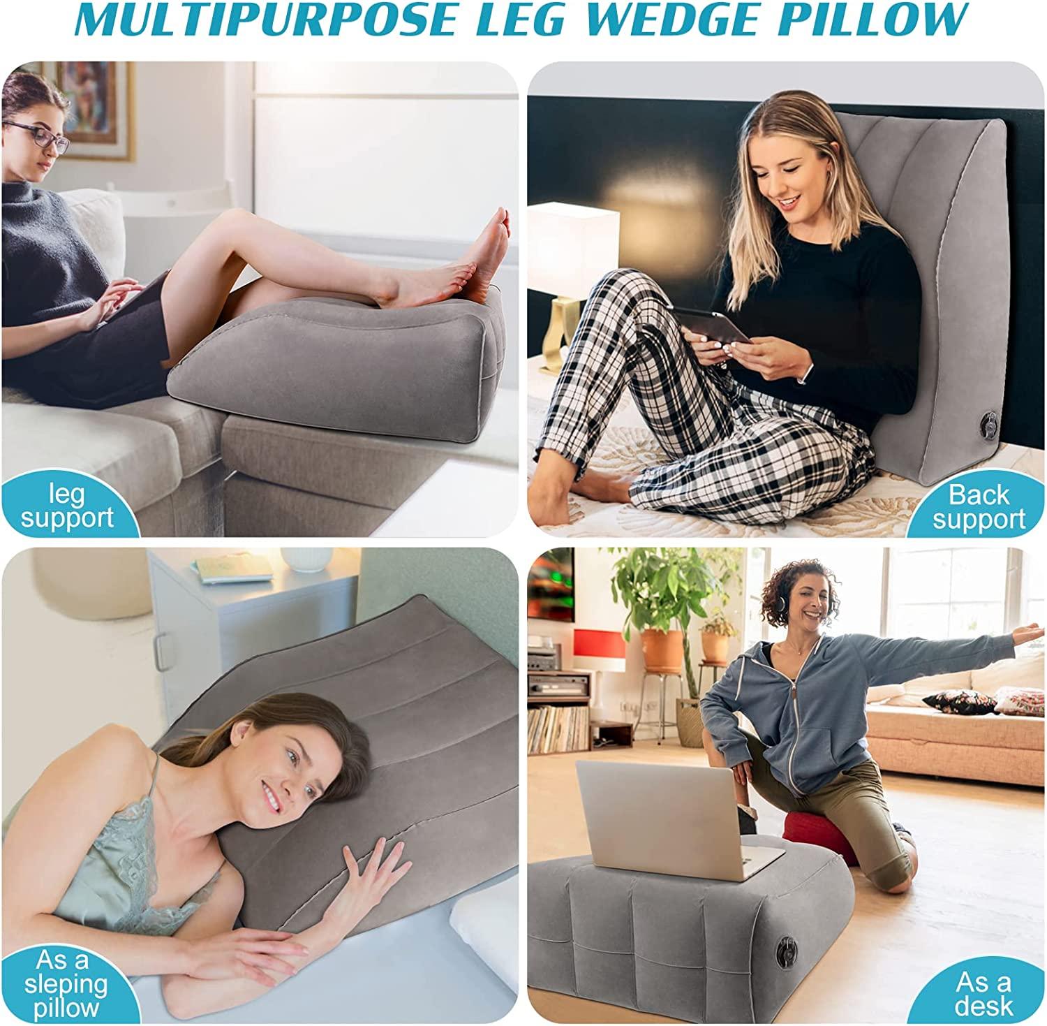 Inflatable Leg Rest for Leg Elevation On-The-Go