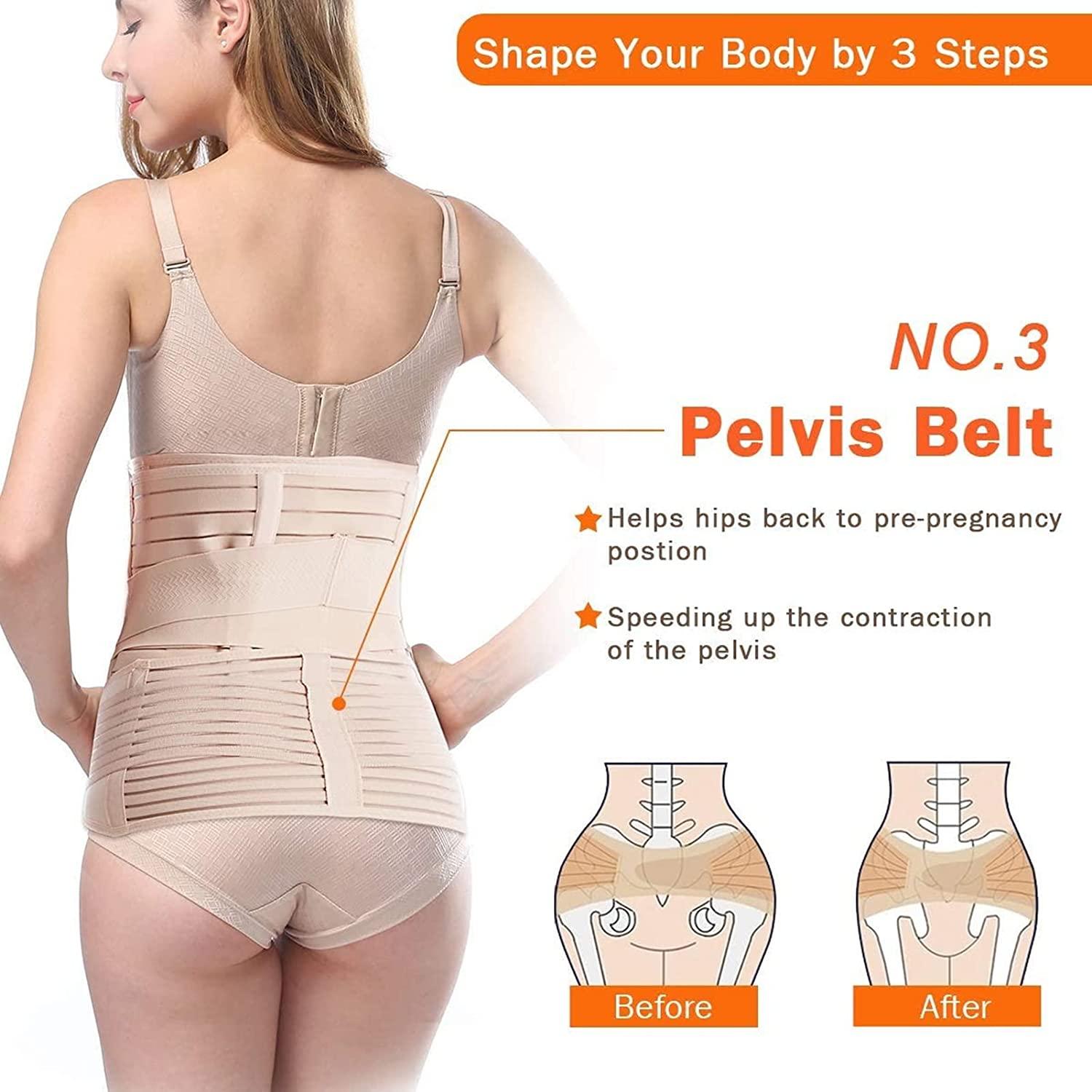TIRAIN 3 in 1 Postpartum Belly Band Post Pregnancy postpartum belt for women  after birth Support Band Recovery BellyWaistPelvis Wrap Postnatal Shapewear  One Size One Size Nude