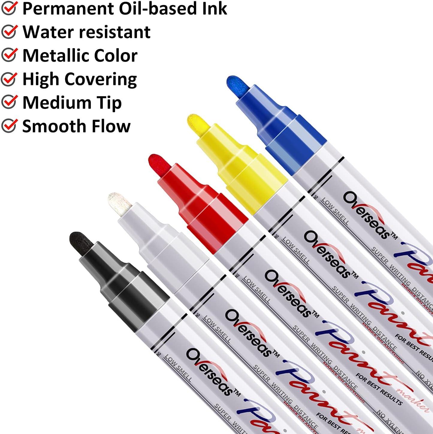 SHARPIE Oil-Based Paint Markers, Medium Point, Assorted & Metallic Colors,  5 Count - Great for Rock Painting