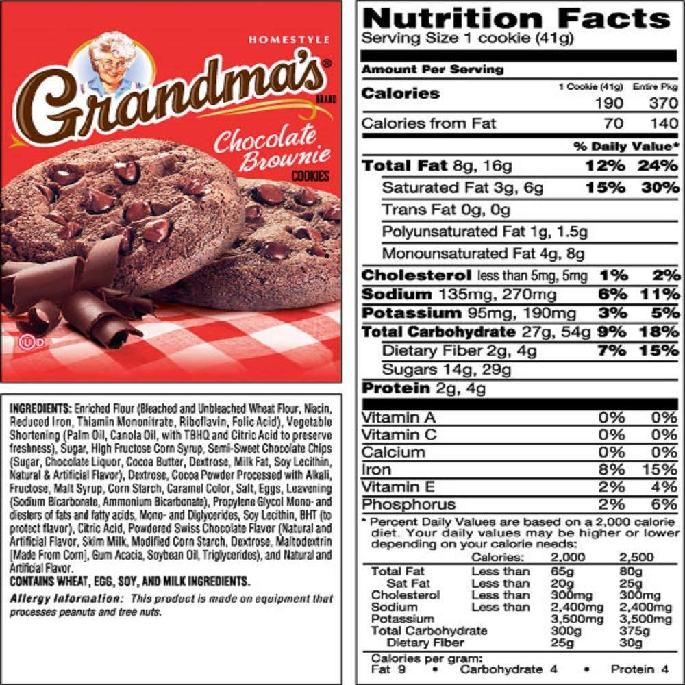 Grandma's Cookies - Single Serve, Chocolate Brownie, 2.5 oz Packet