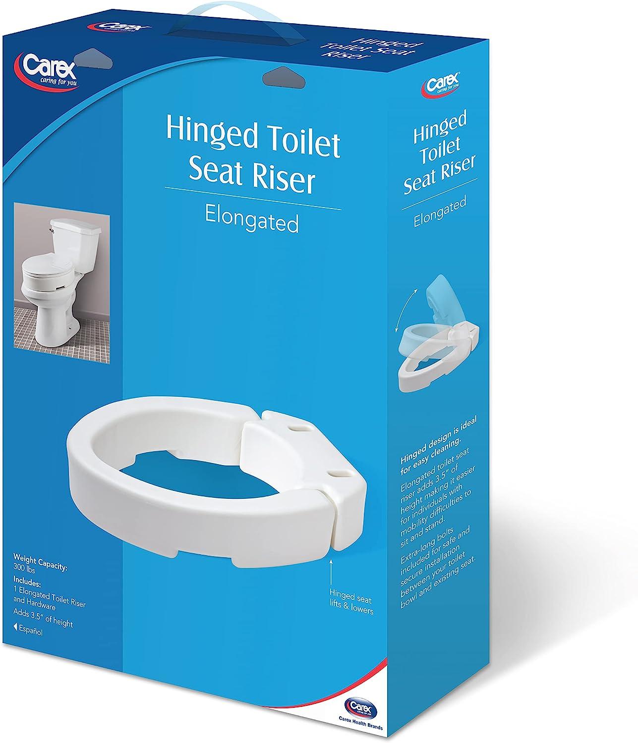 Carex Hinged Toilet Seat Riser (Standard & Elongated) Standard