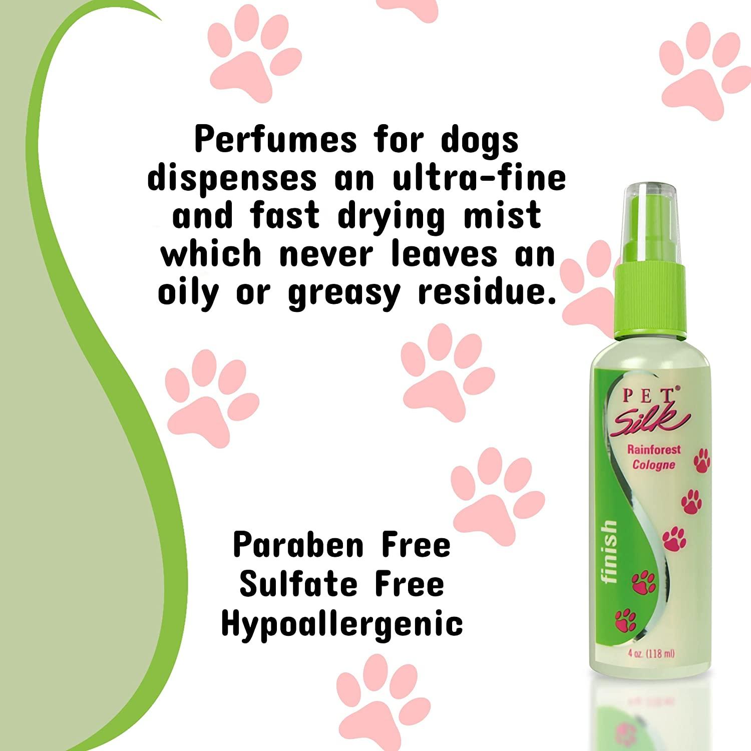 Pet Silk Rainforest Cologne (11.6 oz) - Dog Deodorant Perfume Body Spray with Conditioning Deodorizing Qualities Clean & Fresh Fragrance Pet Grooming Perfume for Cats Rainforest 11.6 Oz (Pack of 1)