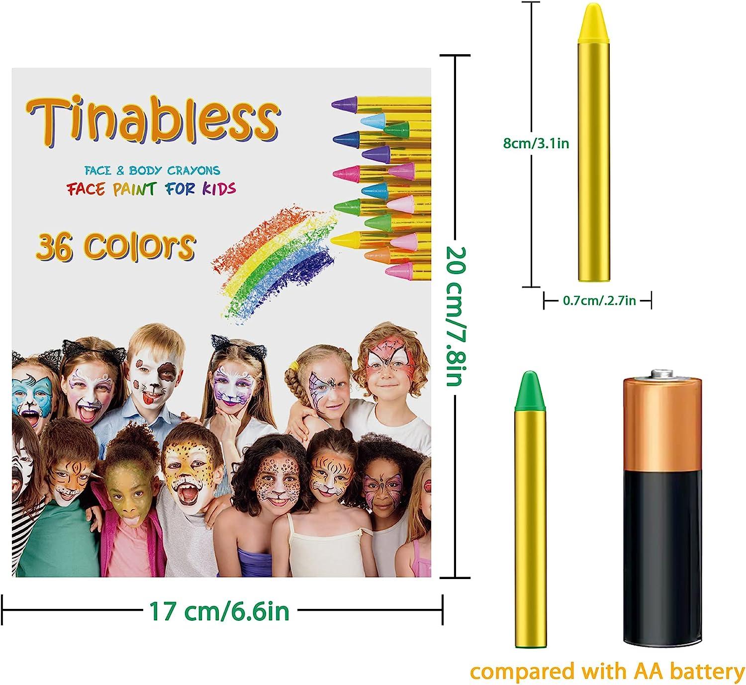 Gibot Face Paint Crayons 36 Colors Face and Body Paint Sticks Body Tattoo  Crayons Kit for Kids, Child,Toddlers, Adult and World Cup  Carnival,Non-Toxic,Set of 36