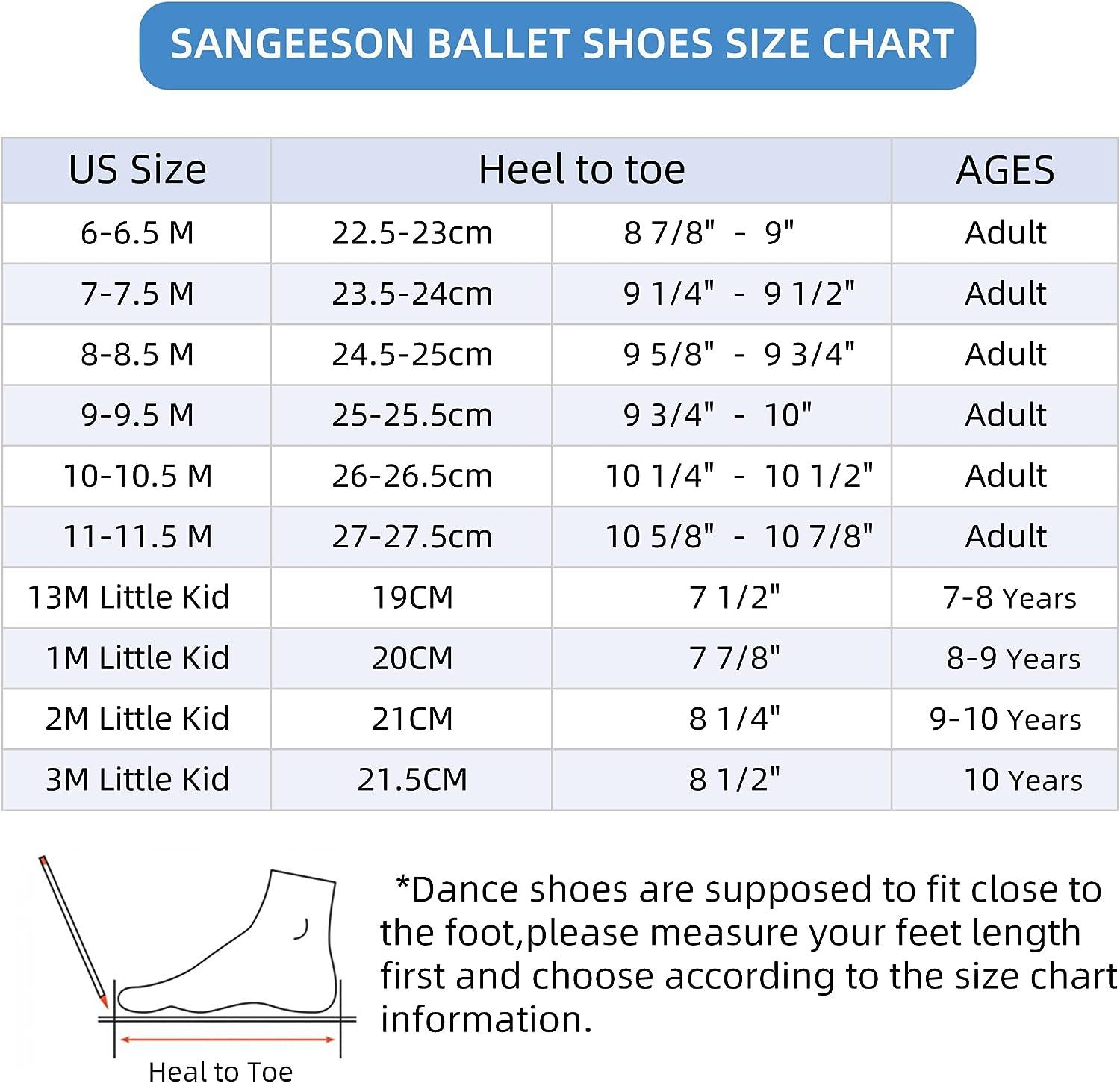 SANGEESON Ballet Shoes for WomenLeather Full Sole, Arch Support,  Breathable, Yoga Socks for Men, Jazz Shoes, Dance Shoes Women for Beginner