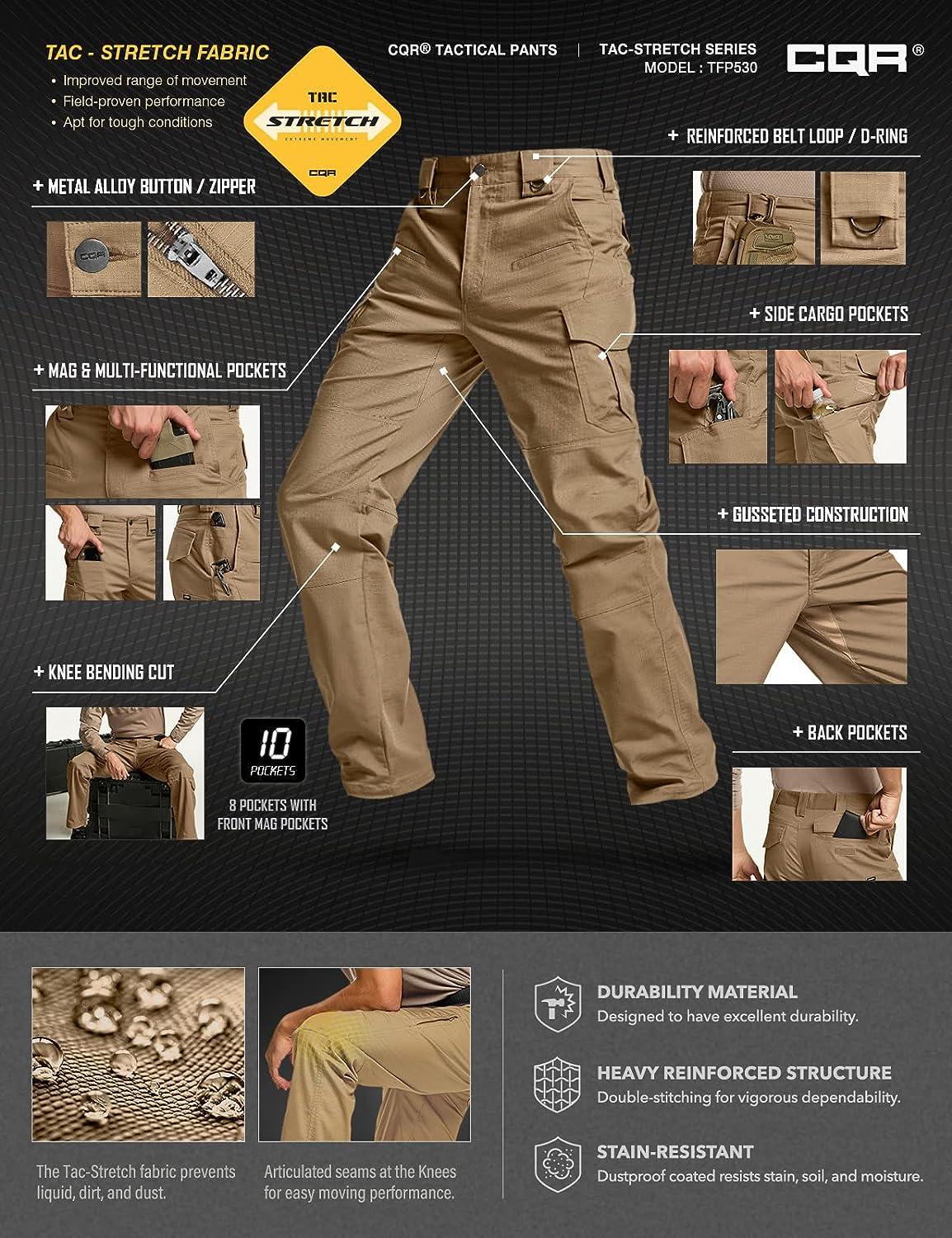 Men's Trendy Solid Tactical Pants Casual Multi Pockets - Temu