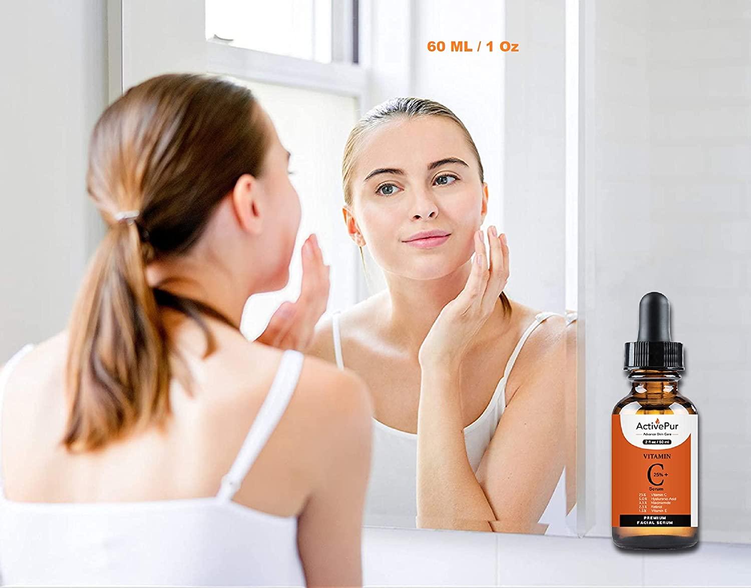 ActivePur, 4 IN 1 Super Serum, 30% Vitamin C Serum Anti-Aging Anti-Wrinkle  Face Serum Skin Glowing Hydrating Dark Spot Remover for Face Skin Care