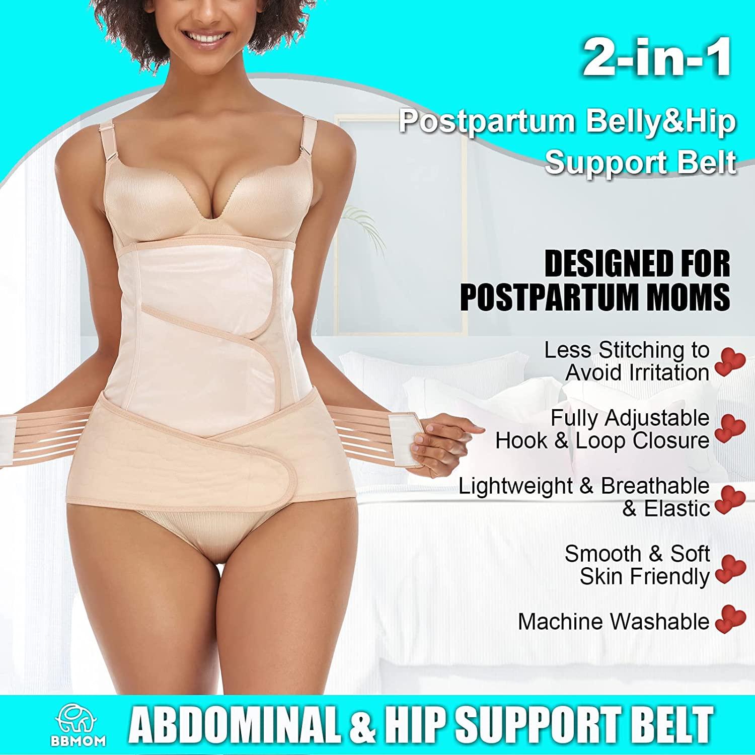 2 in 1 Postpartum Belly Support Recovery Wrap - Belly Band For Postnatal,  Pregnancy, Maternity - Girdles For Women Body Shaper - Tummy Bandit Waist  Shapewear Belt (Classic Ivory, One Size) 