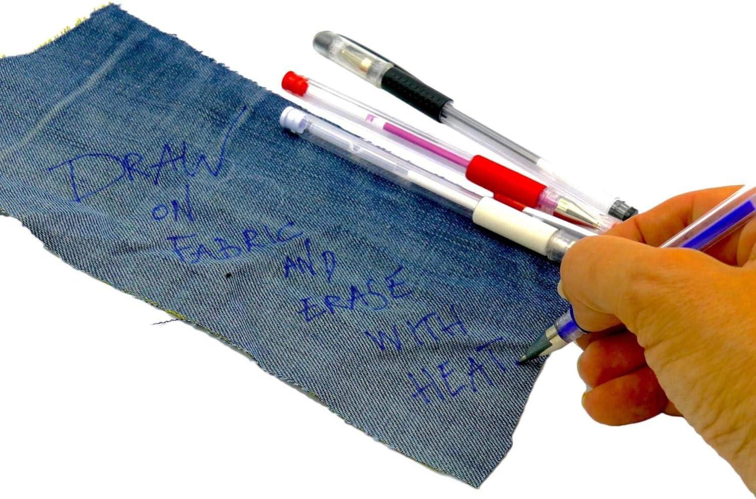 Erasable Fabric Marker, Black, Heat Sensitive, Disappears With a