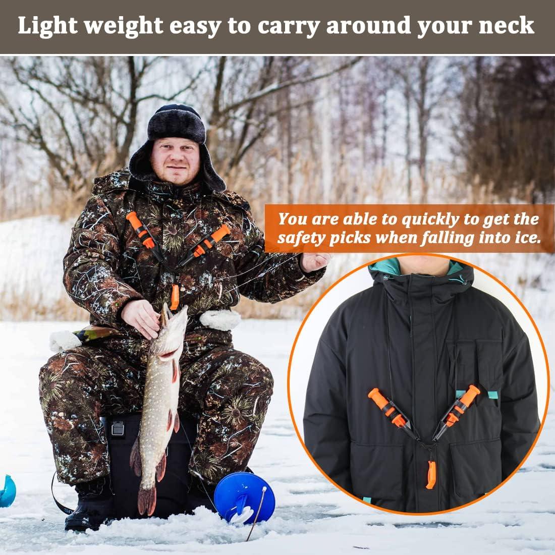 Boaton Ice Safety Picks, Safety Kits for Ice Fishing and Ice Skating, Save  You from Falling Into Ice, Floating and Safe to Use