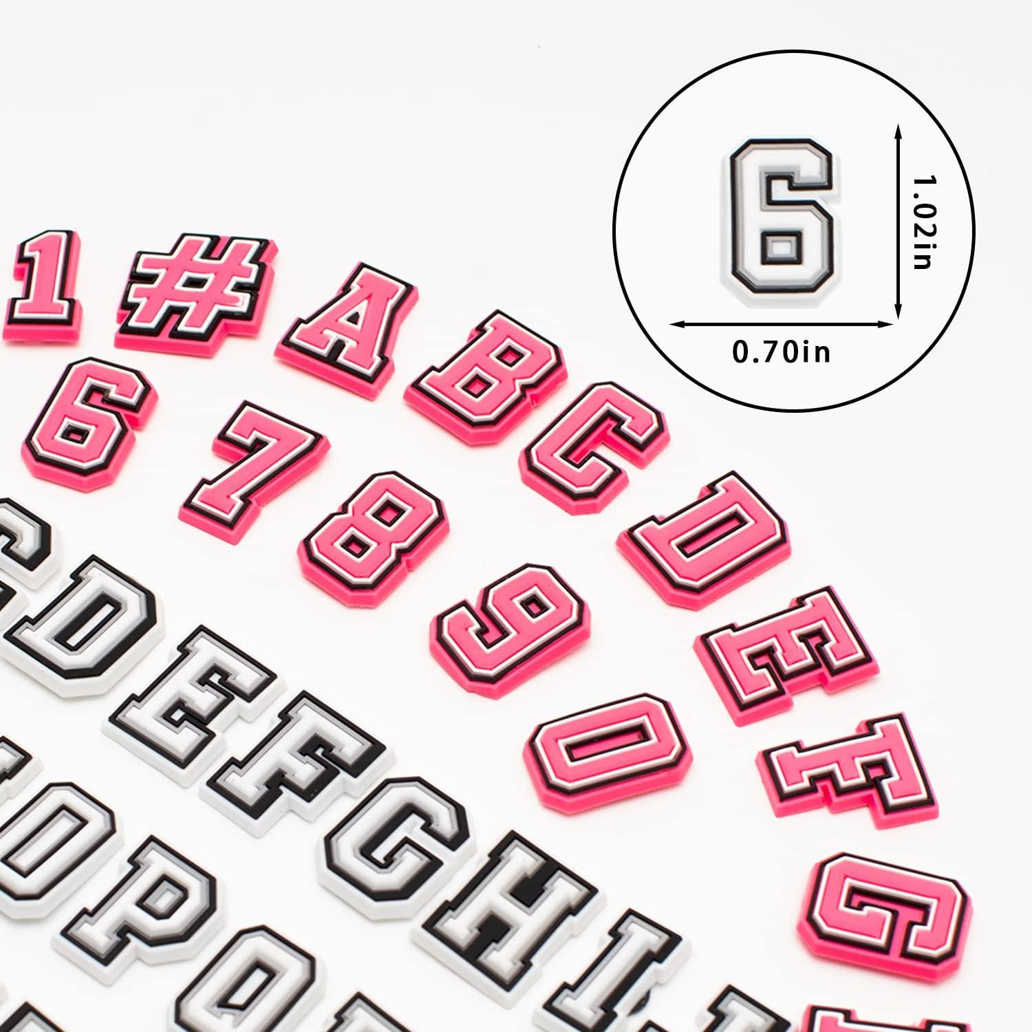80pcs Croc Charms Letters and Numbers PVC Letter Croc Charms Pack Number Croc  Charms Shoes Clog Sandal Bracelet Wristband Decoration Croc Charms for  Teens Boys Girls Man Woman