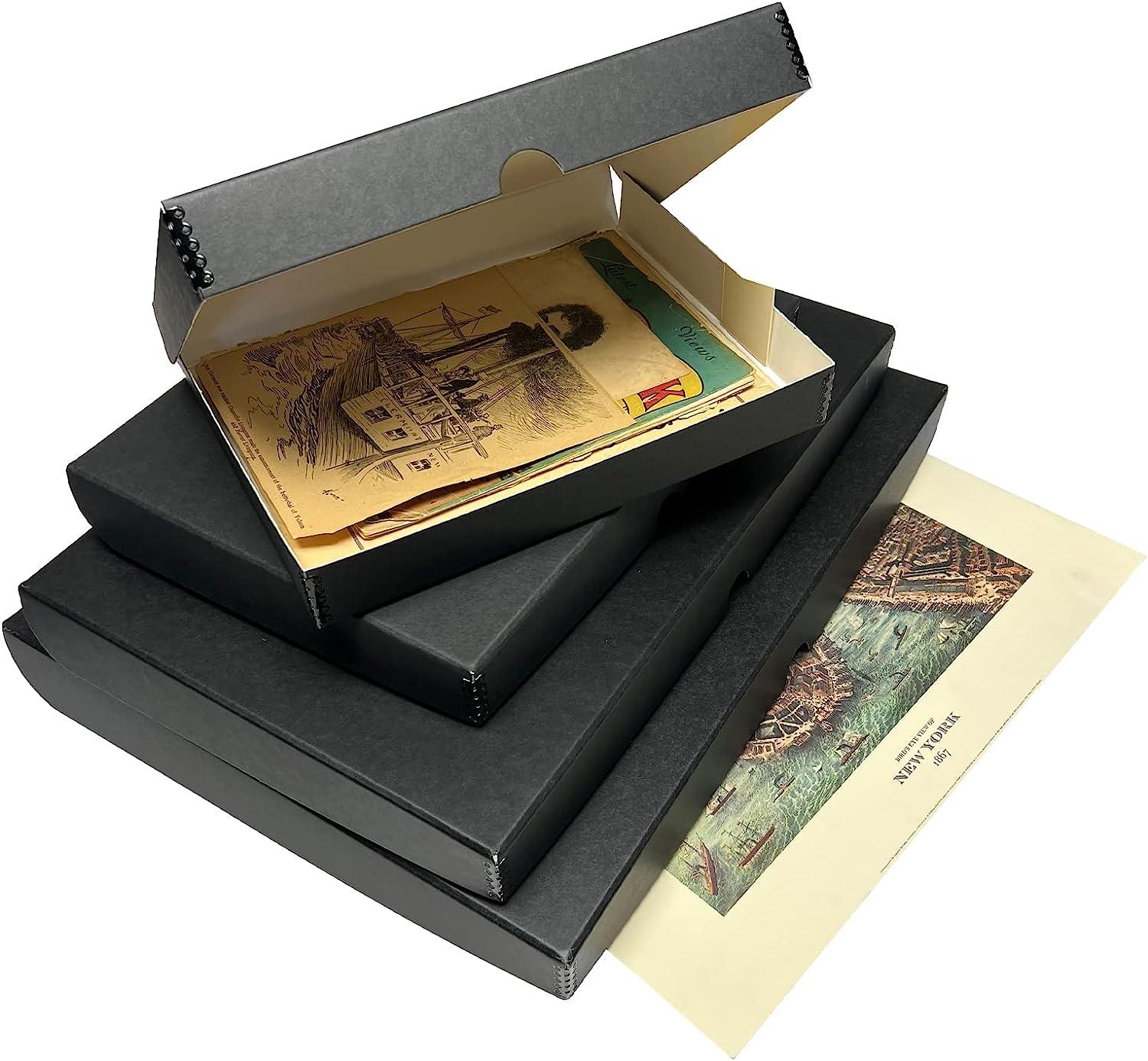 Lineco 9x12 Black Clamshell Archival Folio Storage Box. Removable