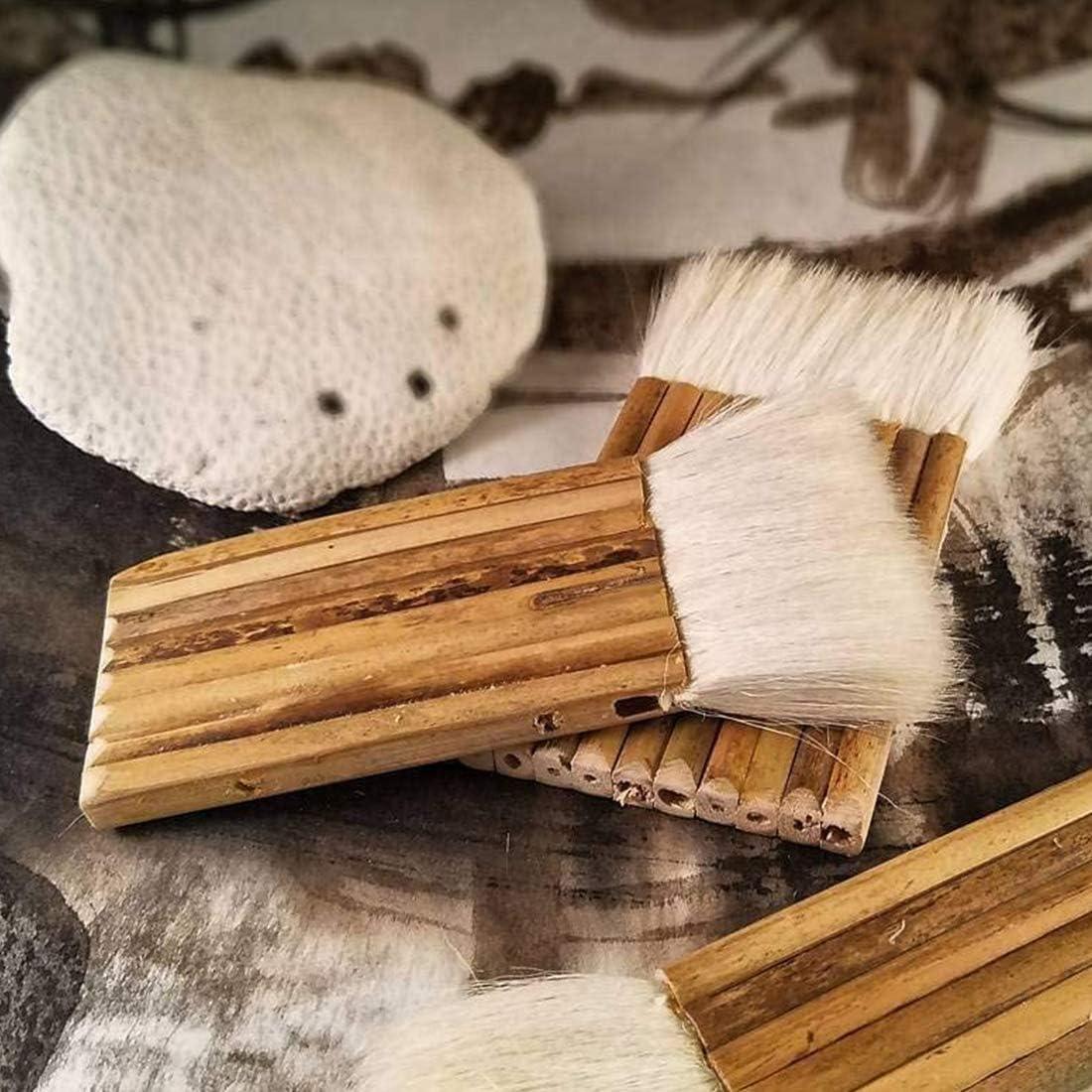 8Pack Hake Brush for Watercolor Hake Art Paintbrushes Hake Blender Brushes Sheep Hair Hake Brushes for Pottery Bamboo Handle Brushes for Painting Was