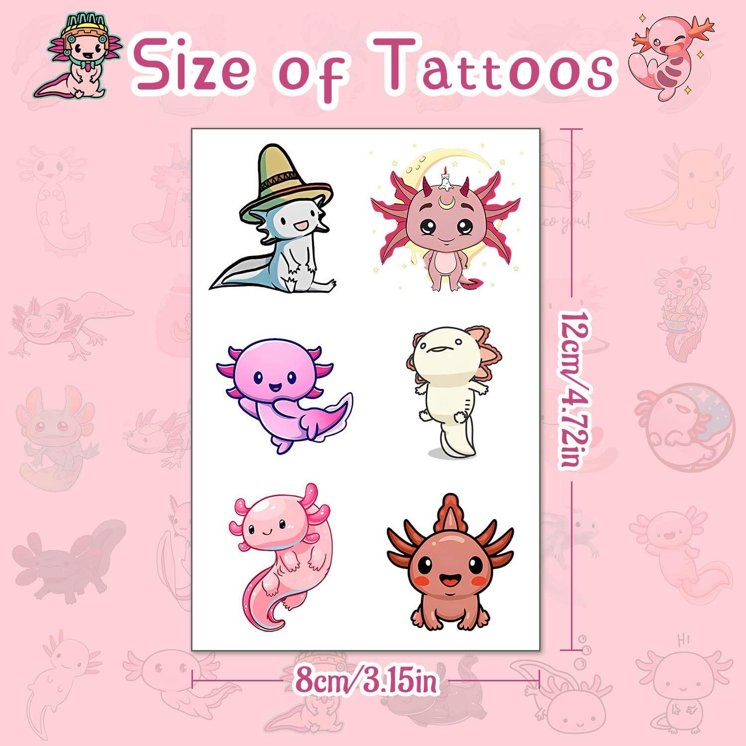 Axolotl Party Favor Temporary Tattoos Stickers 24 Sheet for Axolotl  Birthday Party Decorations supplies