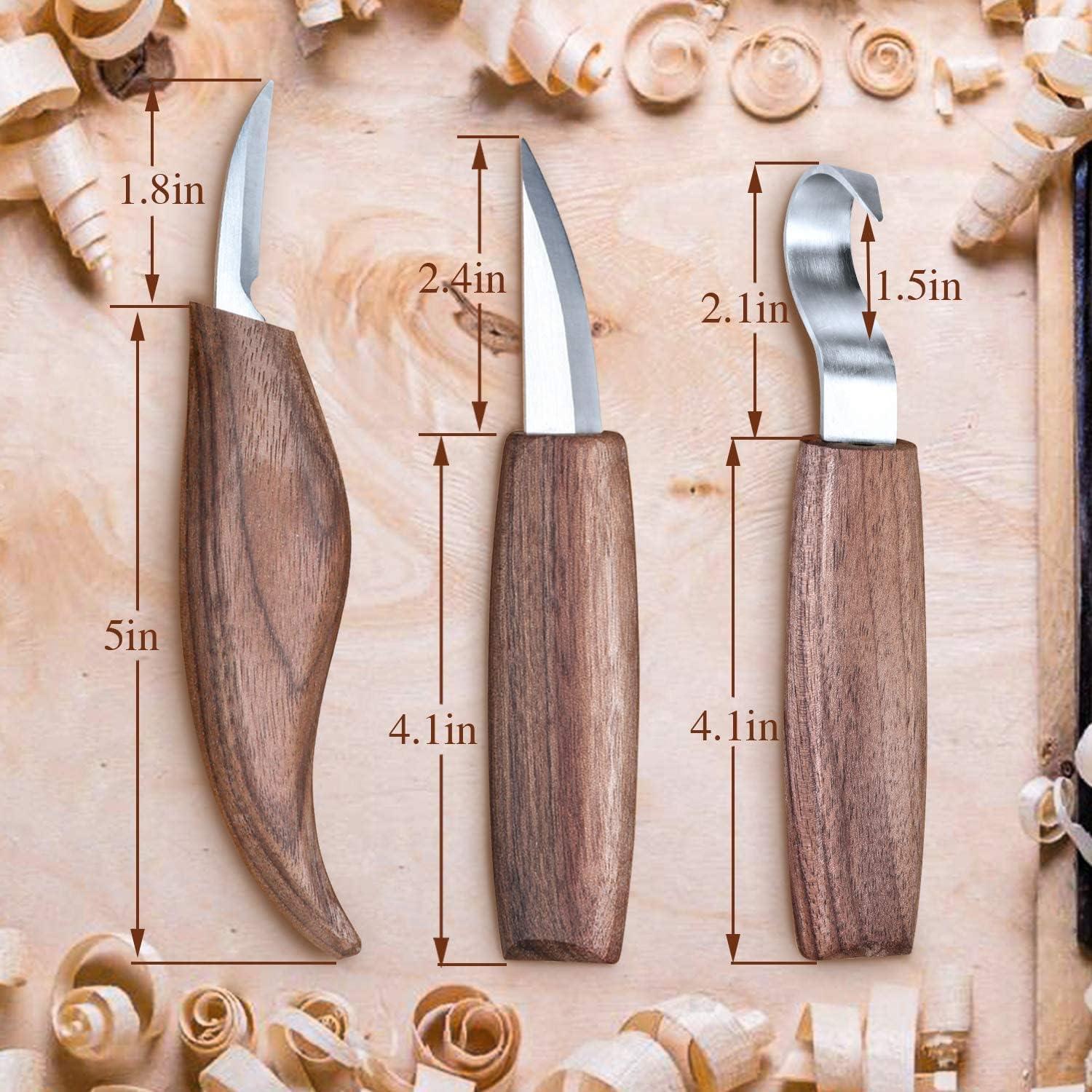 Wood Carving Tools Set+Cut Resistant Gloves,Spoon Carving Hook Knife, Wood  Carving Whittling Knife, Chip Carving Detail Knife, Leather Strop and  Polishing Compound (5PCS) - Yahoo Shopping