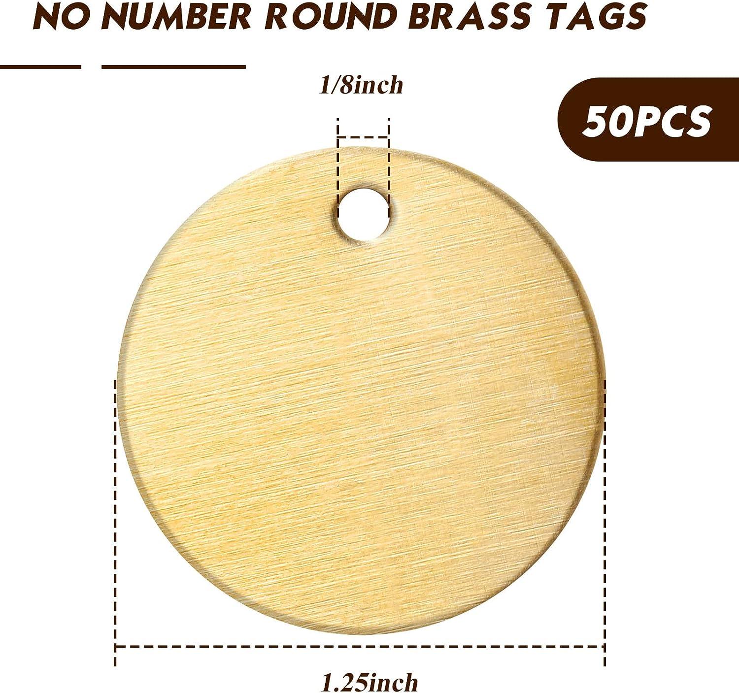 Round Tags - Brass, 1 1/4, Blank