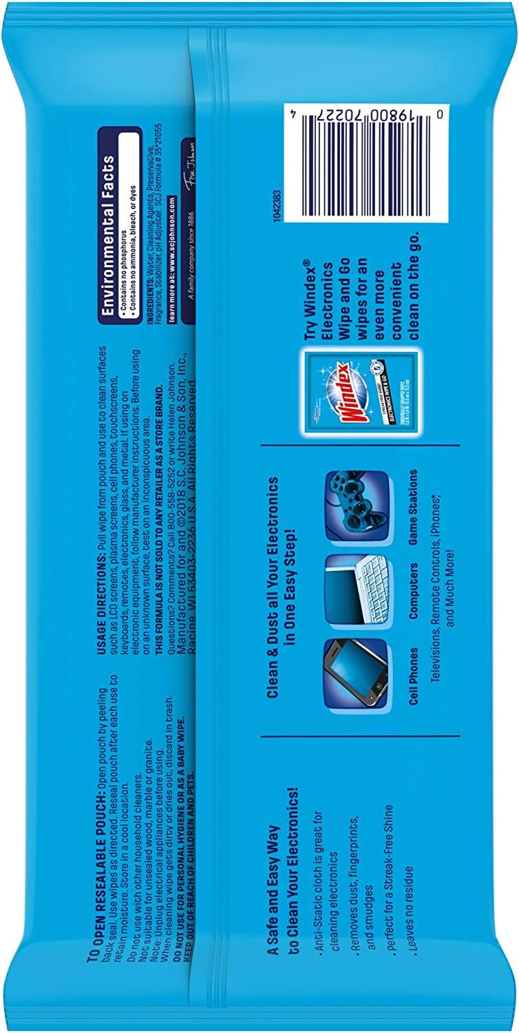 Windex Electronics Wipes Pre Moistened 25 Count, 2 Pack