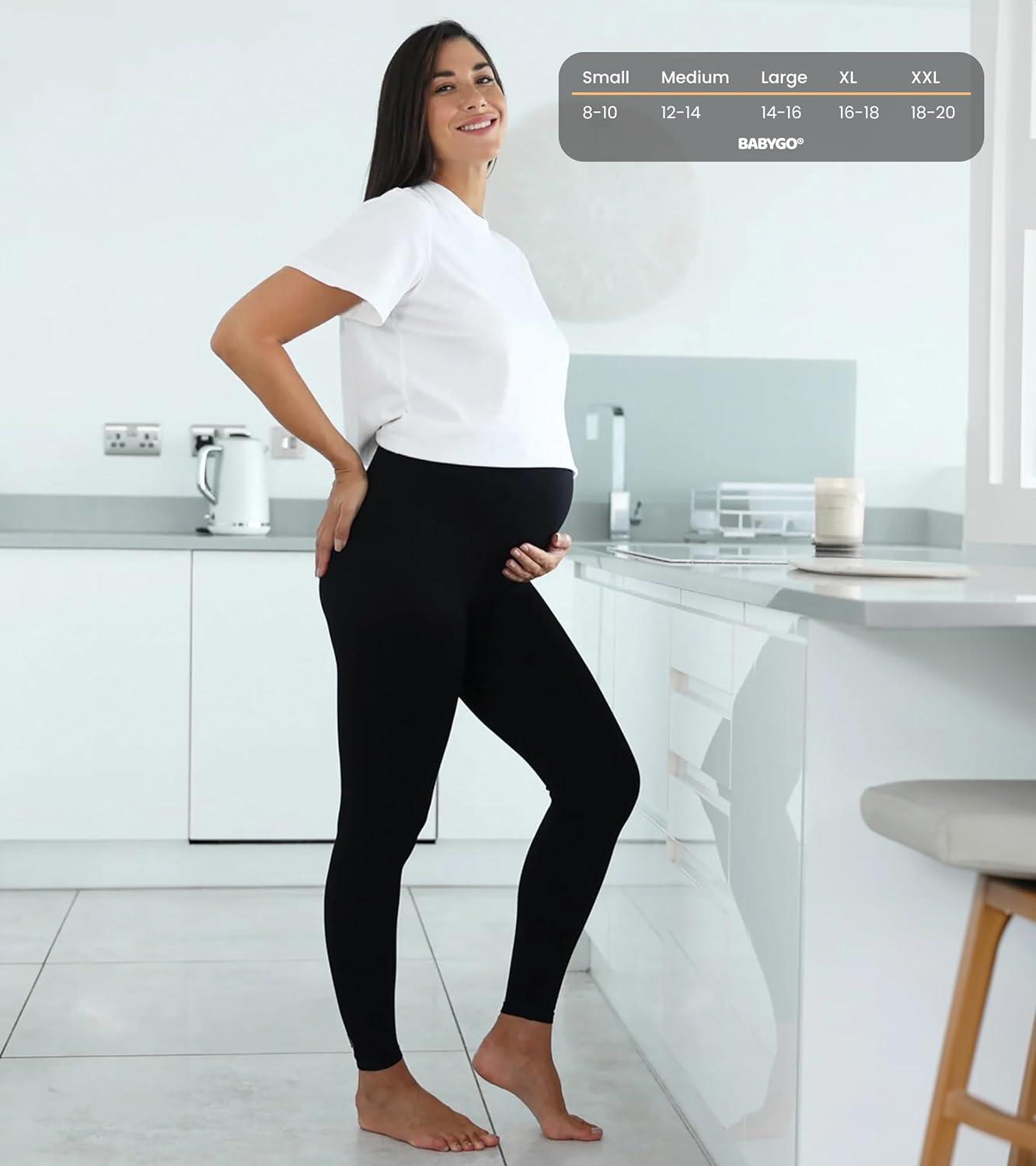 BABYGO Maternity Leggings TriStretch for Pregnant Women, Seamless Over The  Bump Pregnancy Comfort Wear
