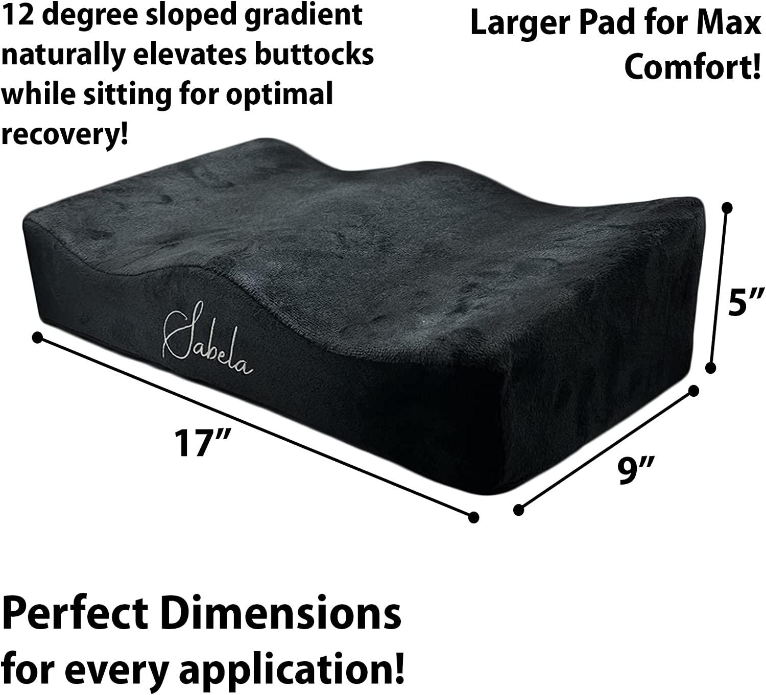 SABELA Brazilian Butt Lift BBL Pillow for Post Surgery Recovery +  Drawstring Bag, Fitted Contour for Maximal Comfort, Inclined Surface for  Safe & Optimal Recovery