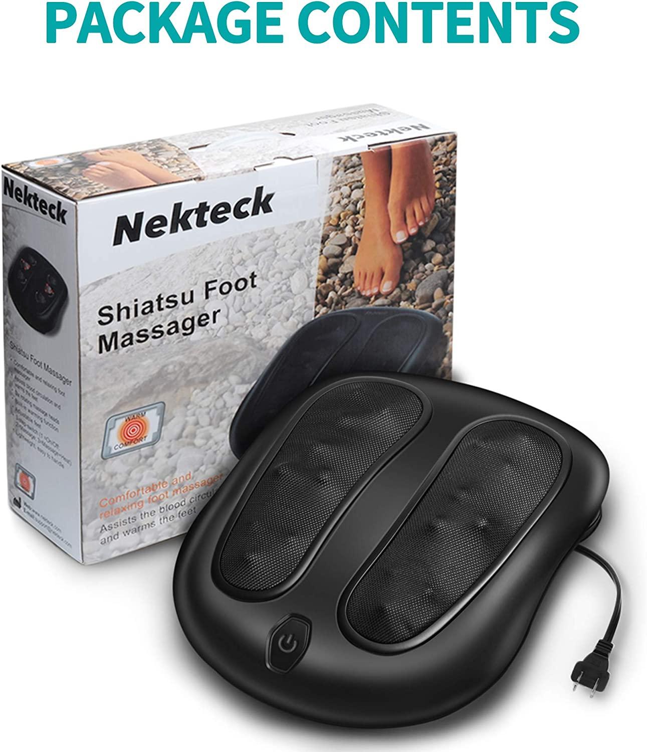 Nekteck Foot Massager with Heat, Shiatsu Heated Electric Kneading