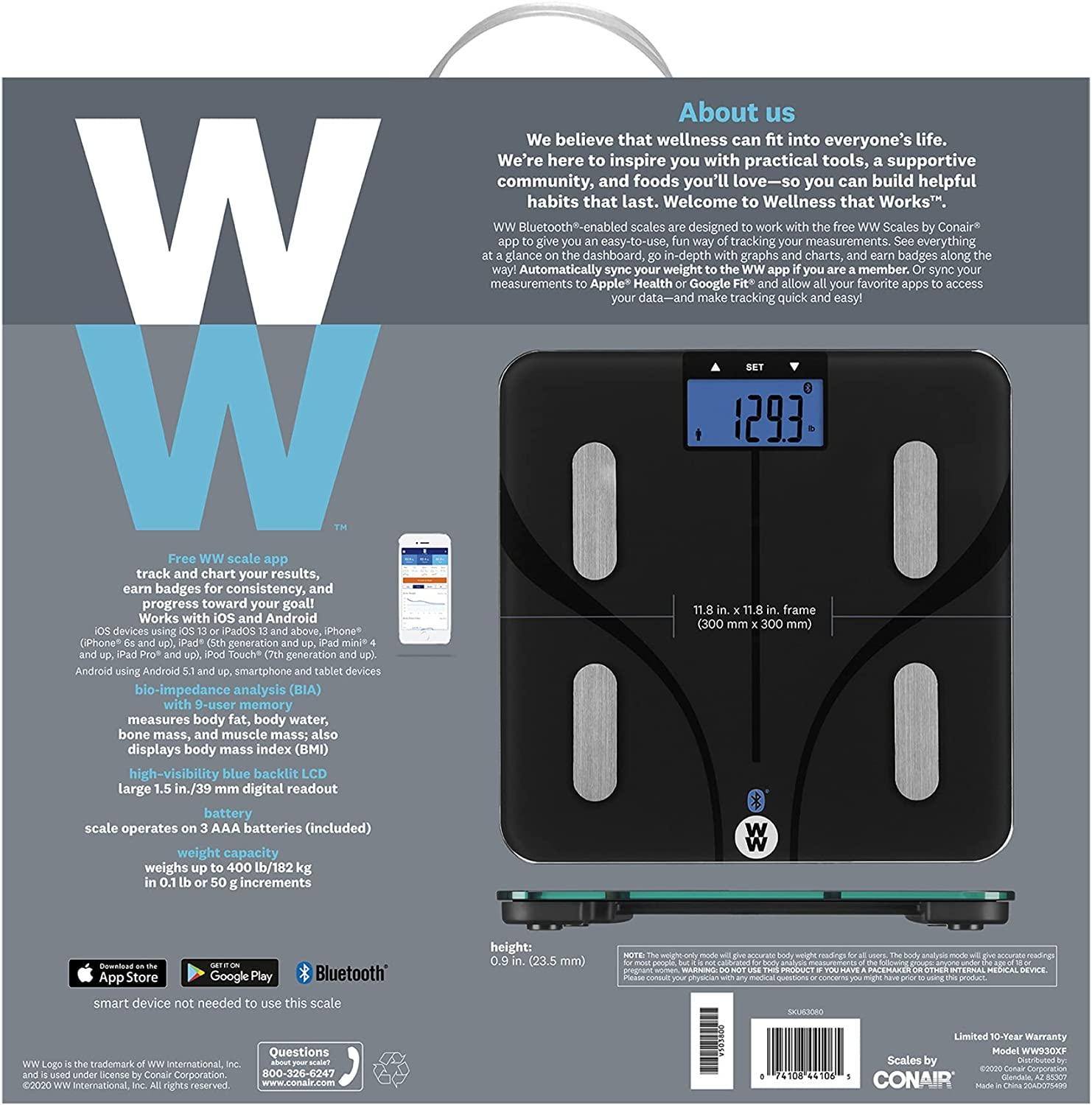 Weight Watchers Scales by Conair Bluetooth® Body Analysis Scale
