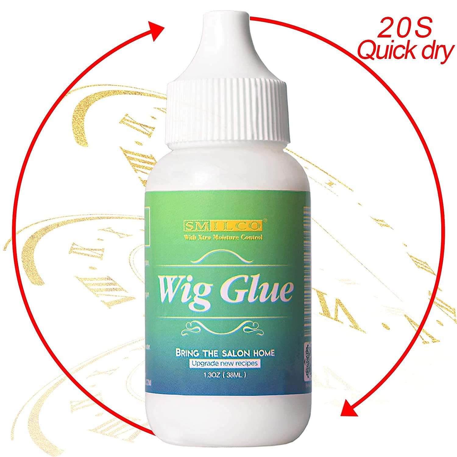 Wig Glue for Front Lace Wig-Smilco 2.6 OZ Waterproof Lace Front Glue  Invisible Bonding Strong Hold Lace Wig Glue for Poly and Lace Hairpiece Wig  Toupee Systems Lace Glue Hair Replacement Adhesive