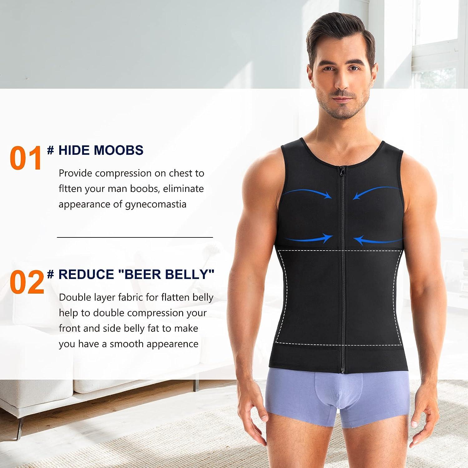Men Body Shaper Slimming Vest Tight Tank Top Compression Shirt Tummy  Control Underwear Moobs Binder