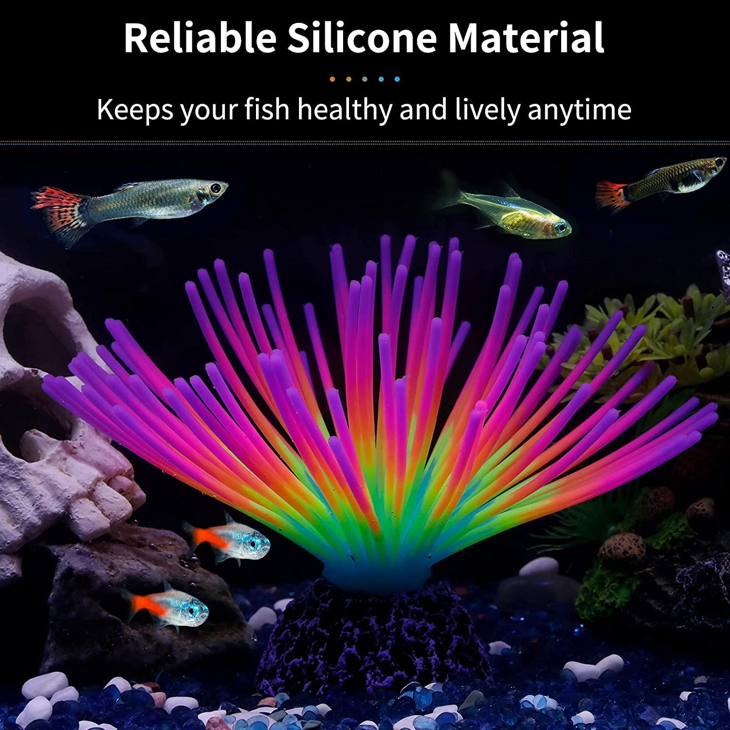 Silicone Glowing Artificial Fish Tank Aquarium Coral Plants Underwater  Decor US
