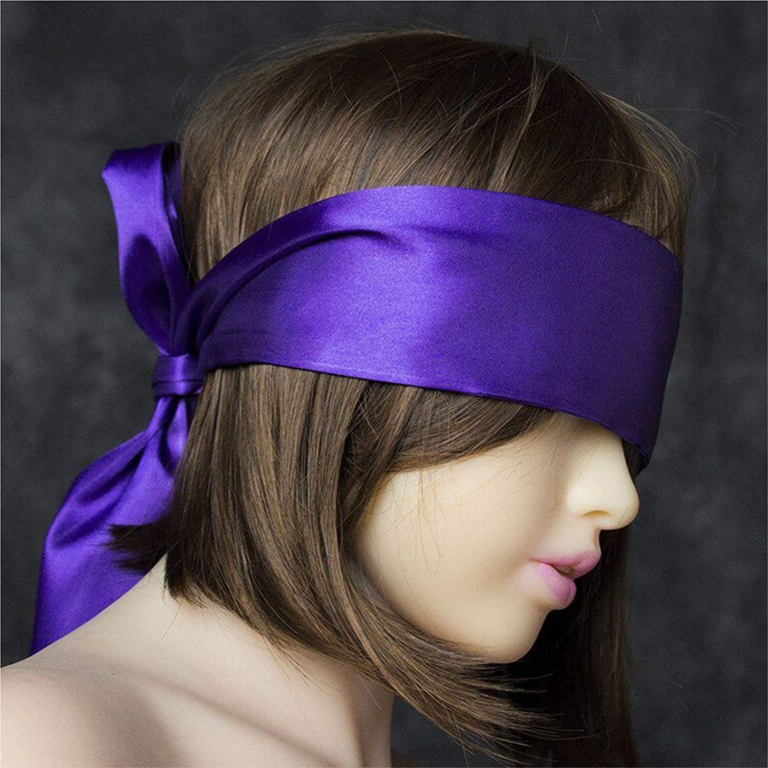 2 Pcs Silk Satin Blindfold Eye Cover Silk Sleeping Mask 