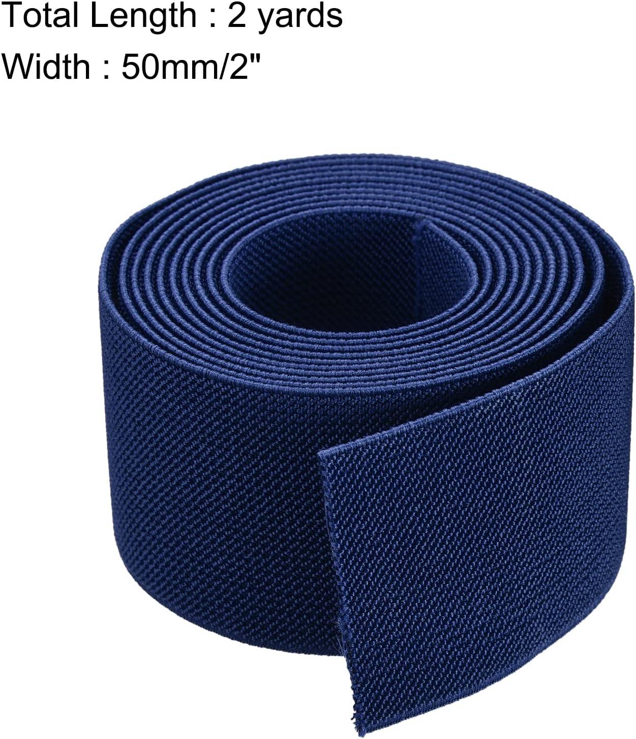 MECCANIXITY Twill Wide Elastic Band Double-Side 1 inch Flat 2 Yard Woven Elastic  Band Knit Elastic Spool Heavy Stretch Strap Navy for Sewing Waistband 2  Yard Navy