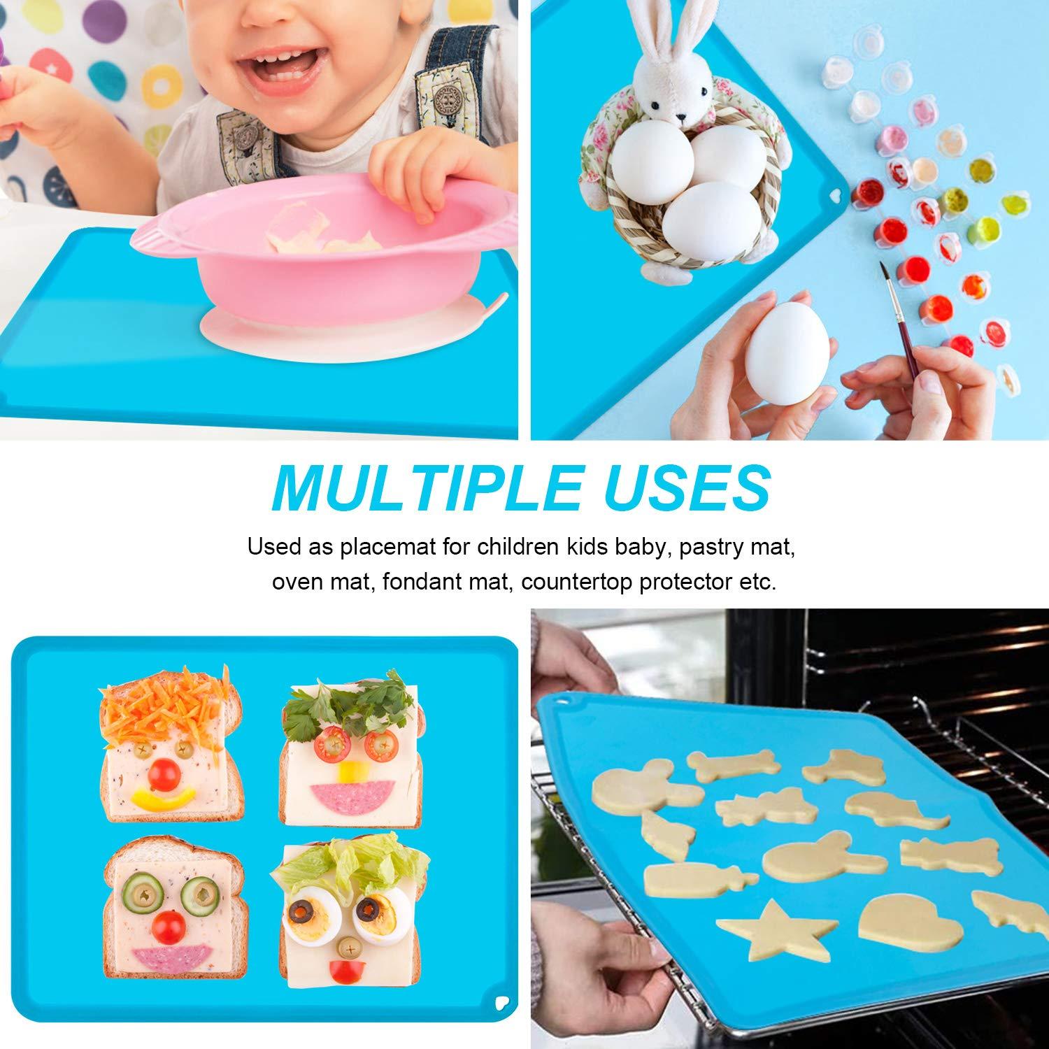 Silicone Placemats for Babies, Toddlers & Kids Non-Slip Food Mats