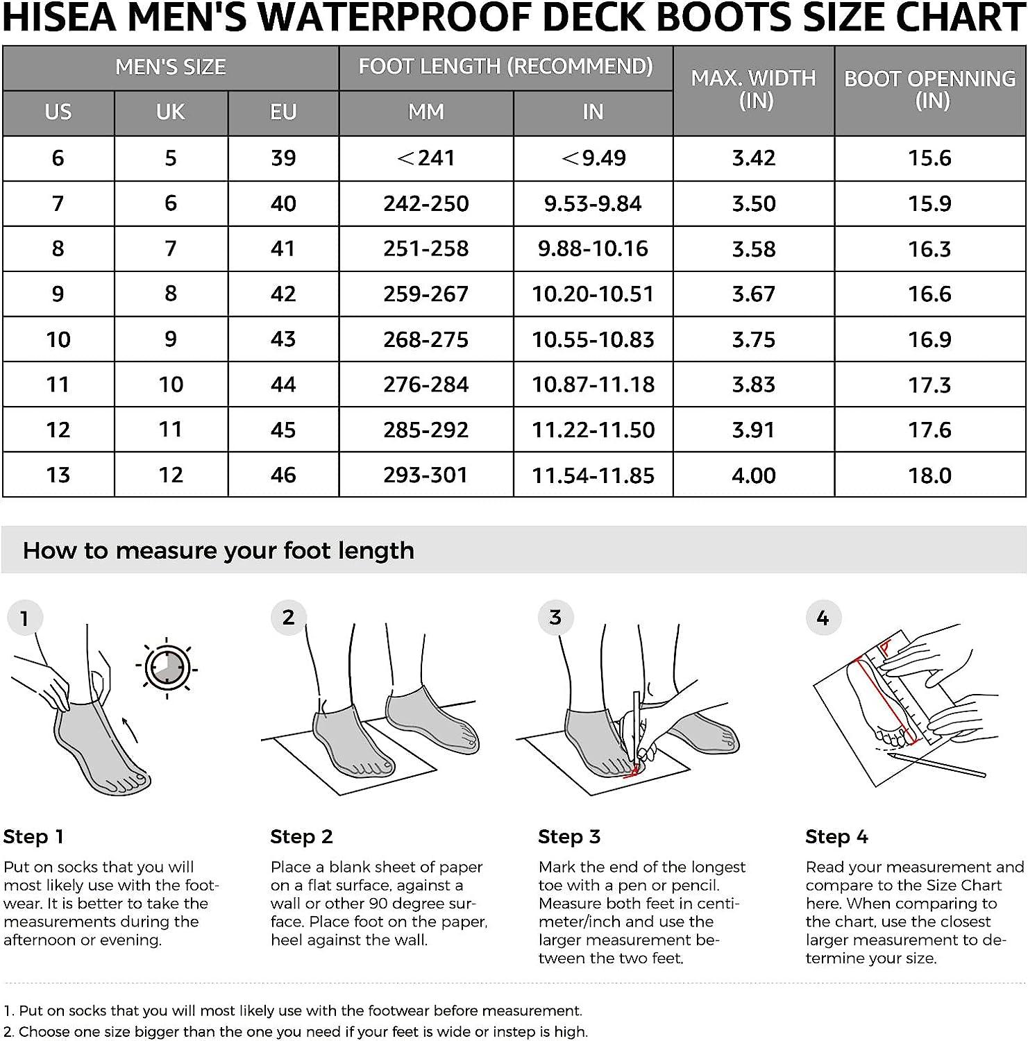 HISEA Men Waterproof Fishing Deck Boots Anti-Slip Rain Shoes Boating  Gardening 