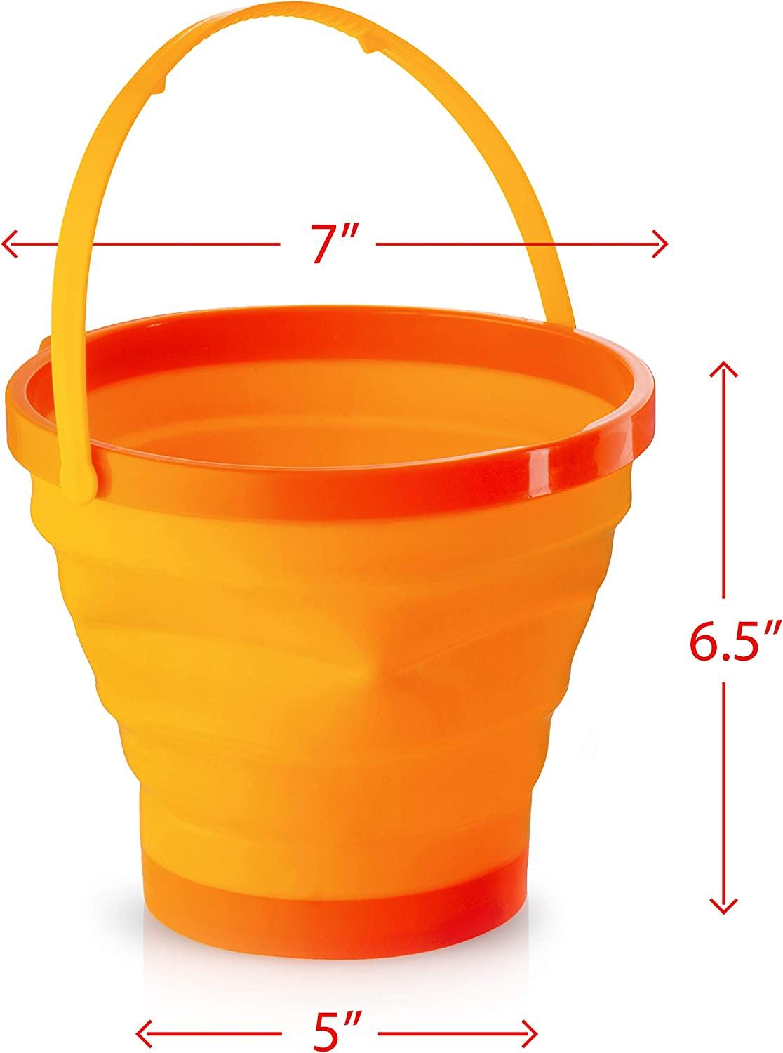 Foldable Pail Bucket Set of 3 Collapsible Buckets Multi-Purpose for Beach,  Camping Gear Water and Food Jug, Dog Bowls, Cats, Dogs and Puppys, Camping  and Fishing Tub, (Half Gallon / 2 Liters)