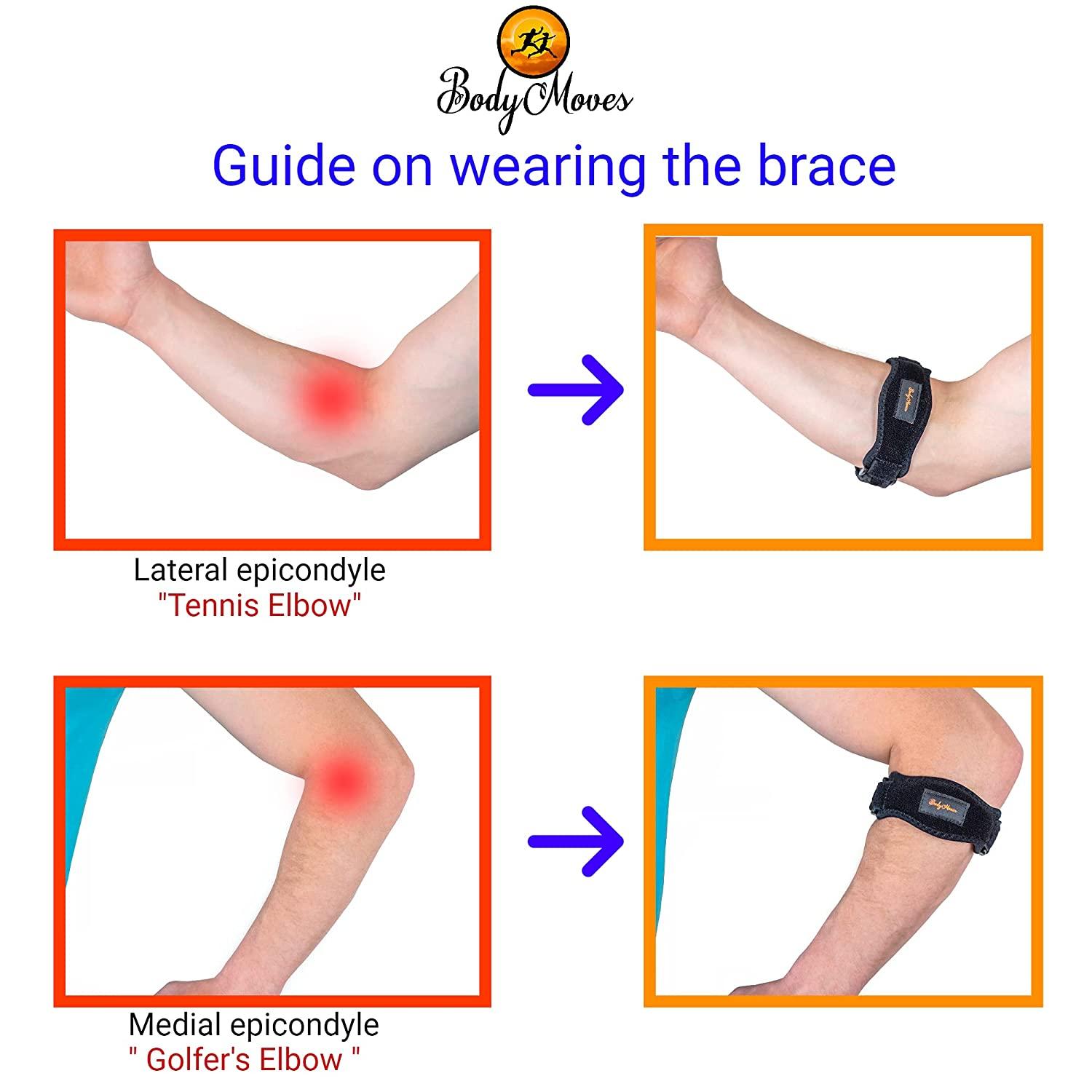 Tennis Elbow Brace (2pcs) plus hot and cold ice pack – BodyMovesPro
