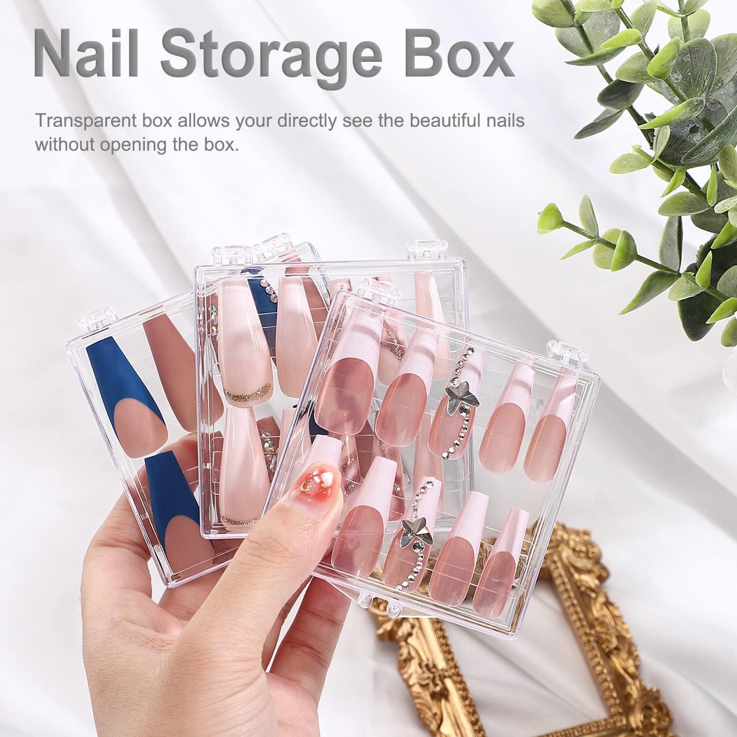 10Pcs Press on Nail Storage Boxes False Nail Packaging Box for