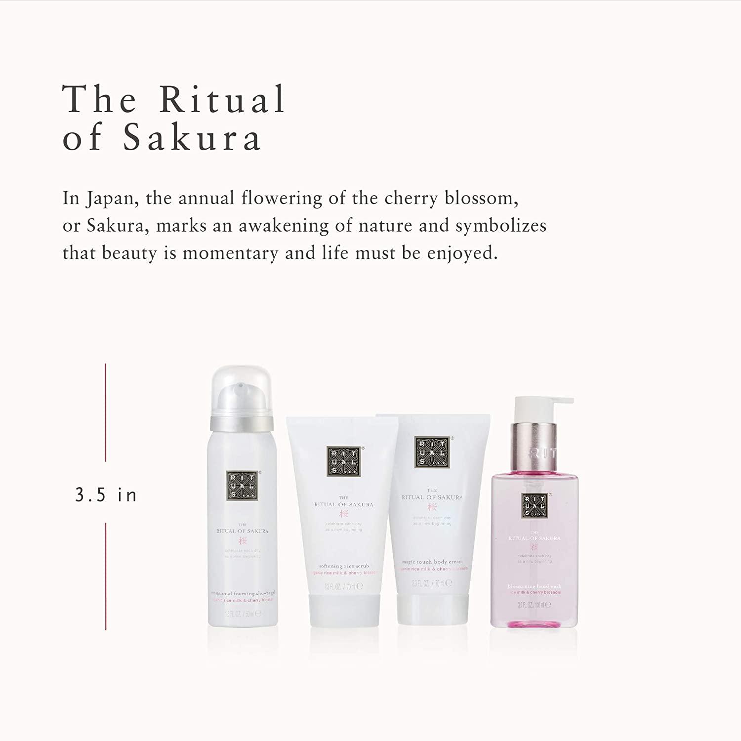 RITUALS Sakura Renewing Gift Set - Foaming Shower Gel, Body Scrub, Body  Cream & Hand Soap with Cherry Blossom & Rice Milk - Small