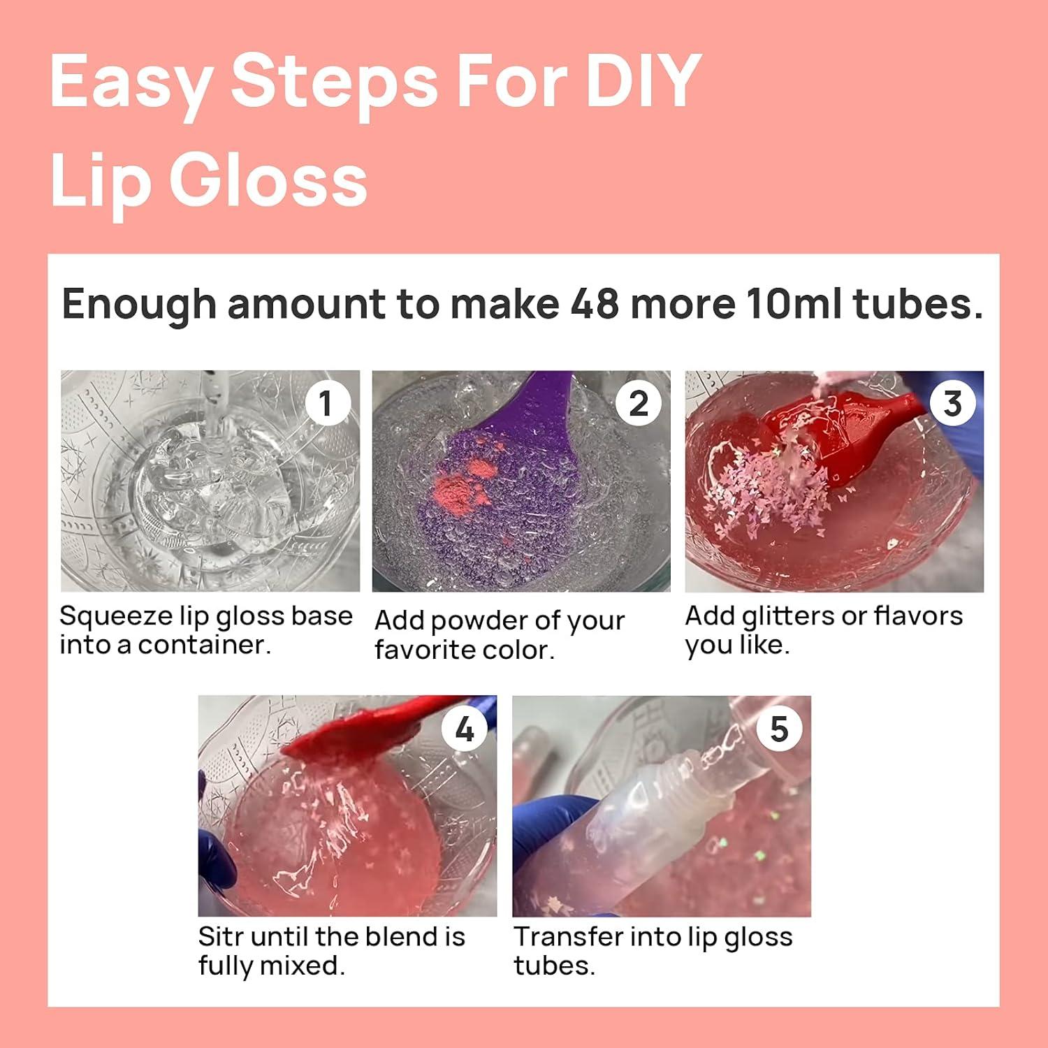 Lip Gloss Base Oil Material, Lip Gloss Base - Clear Base for DIY Lip Gloss, Made in USA Mineral - Oil-Free, Size: 123, White
