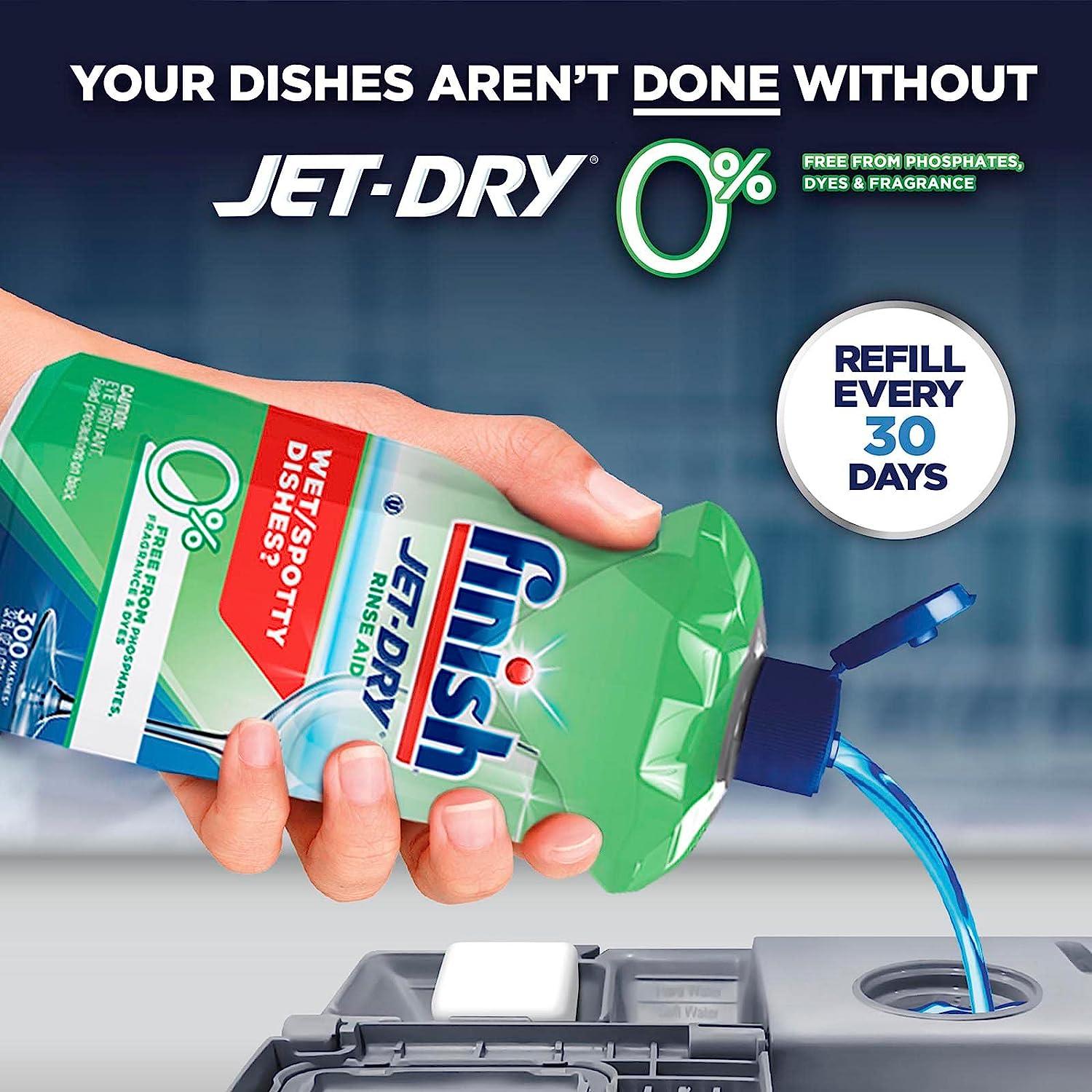 Finish Jet-Dry Ultra Rinse Aid Dishwasher Rinse & Drying Agent 3 In 1(32fl  oz.)