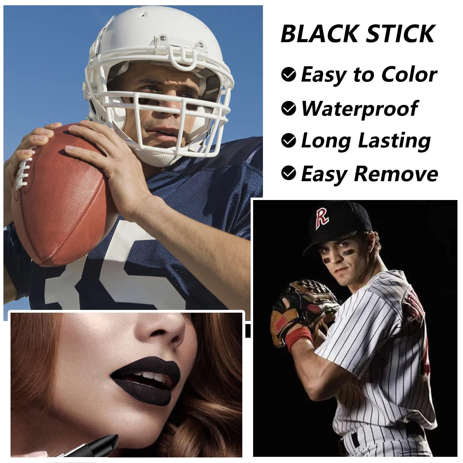 Eye Black Stick for Sports,Easy to Color Black Face Paint,Eye Black Football/Baseball/Softball,Football  Stick Baseball/Softball Accessories,Eye Black for Lip Smacking and Face  Painting 