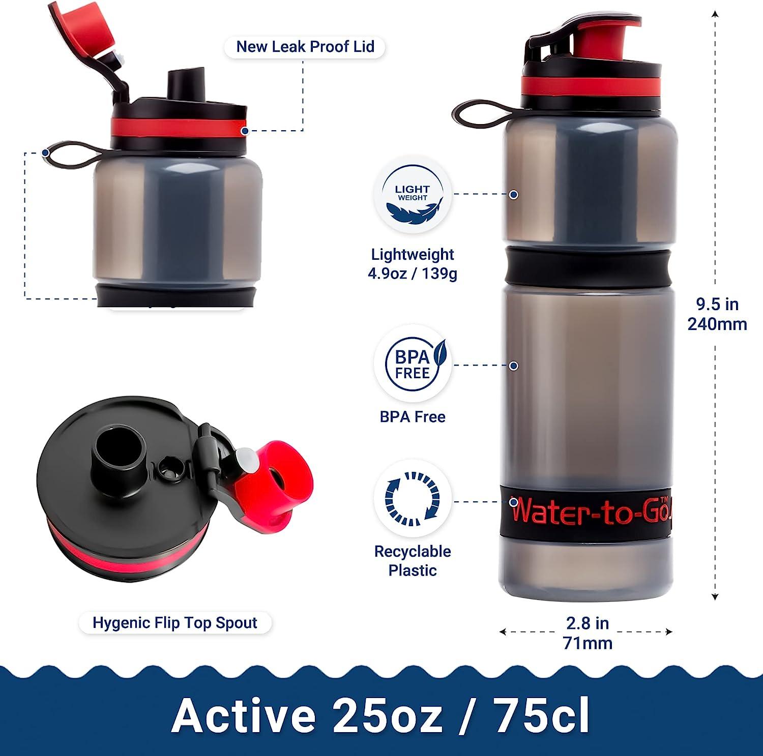 Water Filter Bottle for Travel. Bioplastic. (18.5oz/55cl). - Water to Go