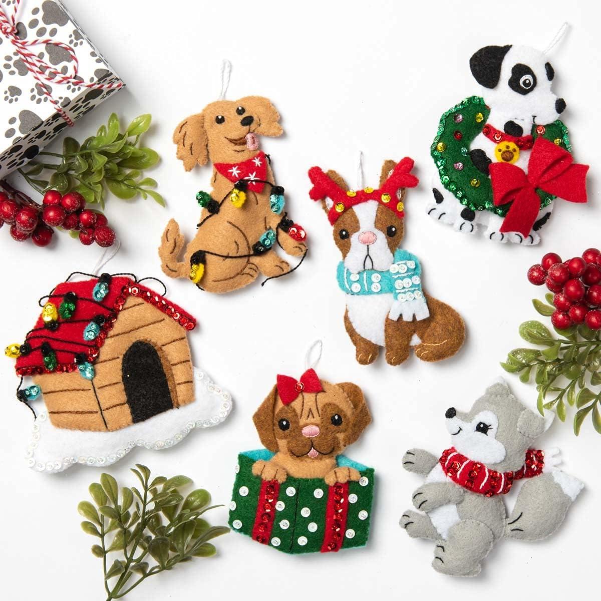 Bunny Puppies Felt Ornament kit from Bucilla, set of 3