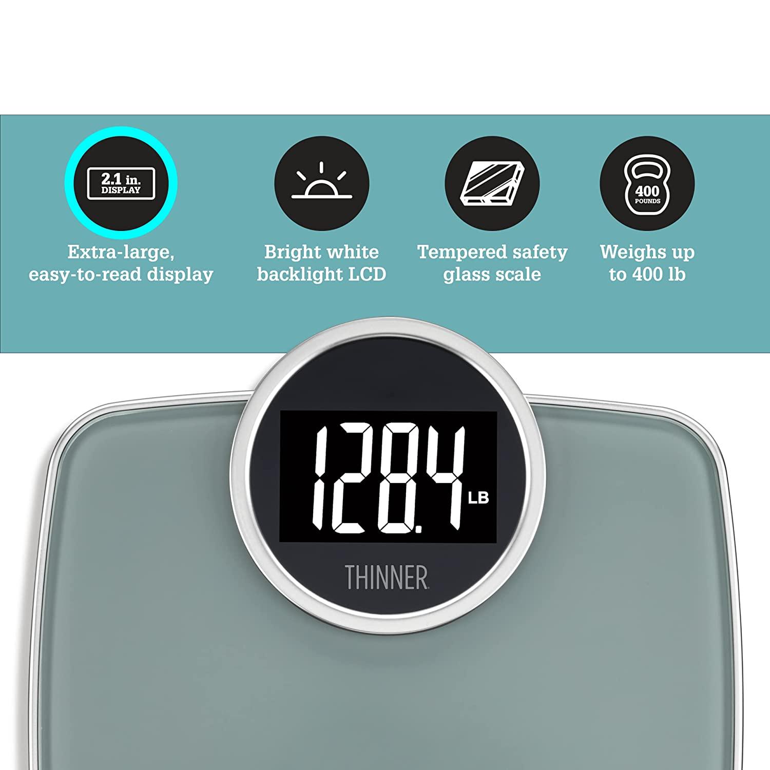 Thinner by Conair Conair Thinner Portable Digital Bathroom Scale -  Black/Silver 1 ct